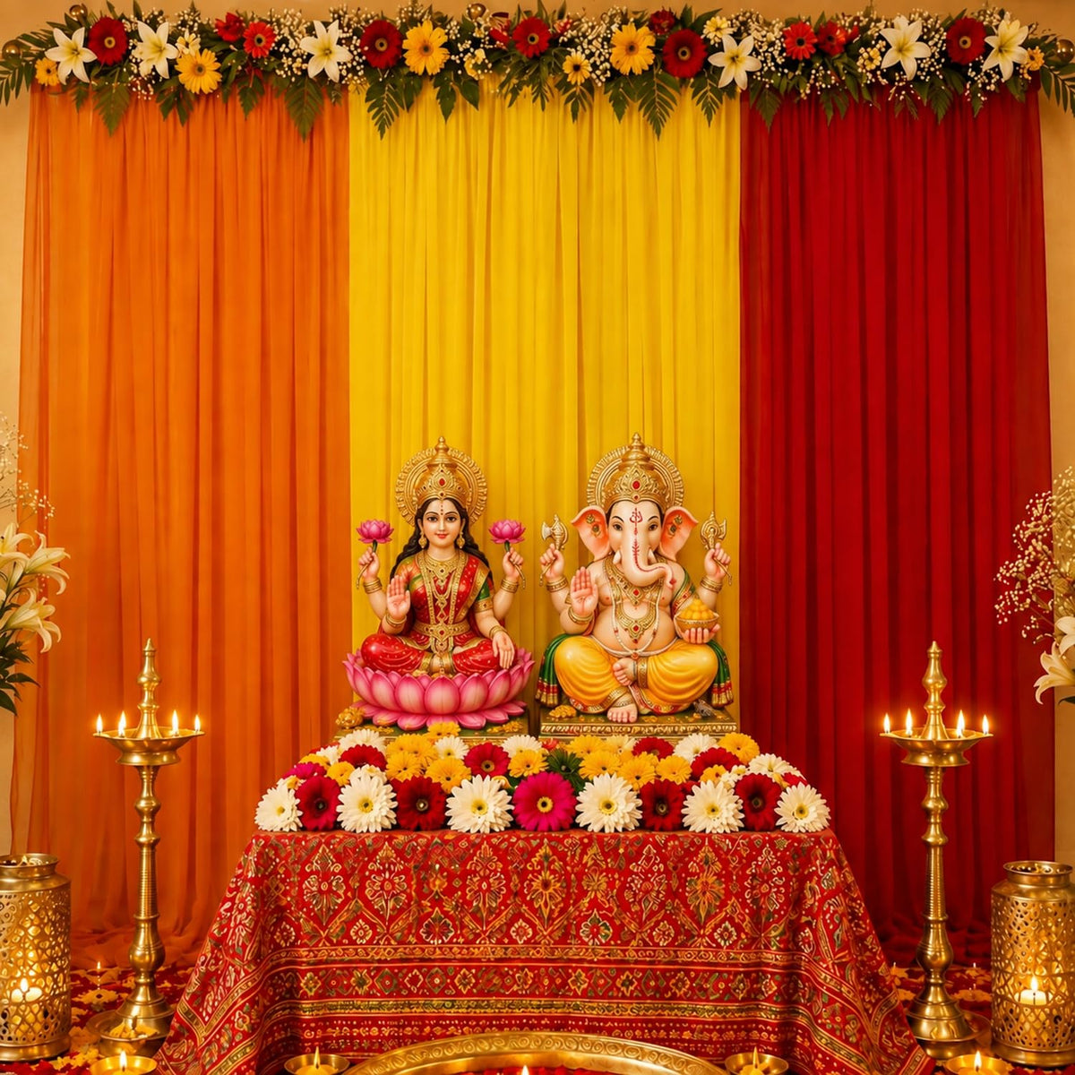 Backdrop Curtains for Diwali Decoration for Home