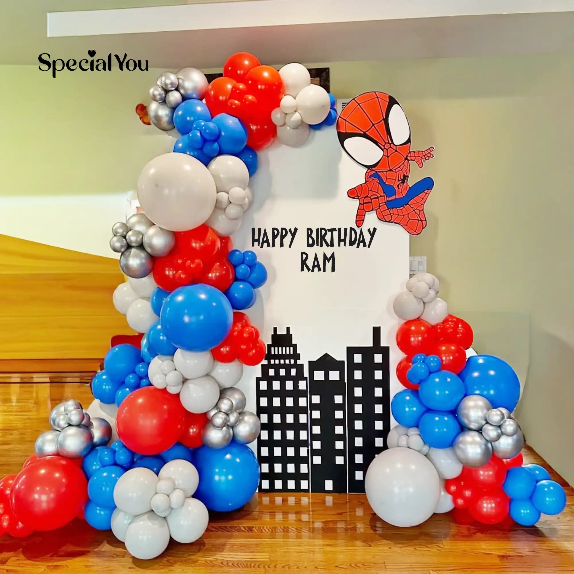 Spiderman Theme Backdrop Birthday Decoration