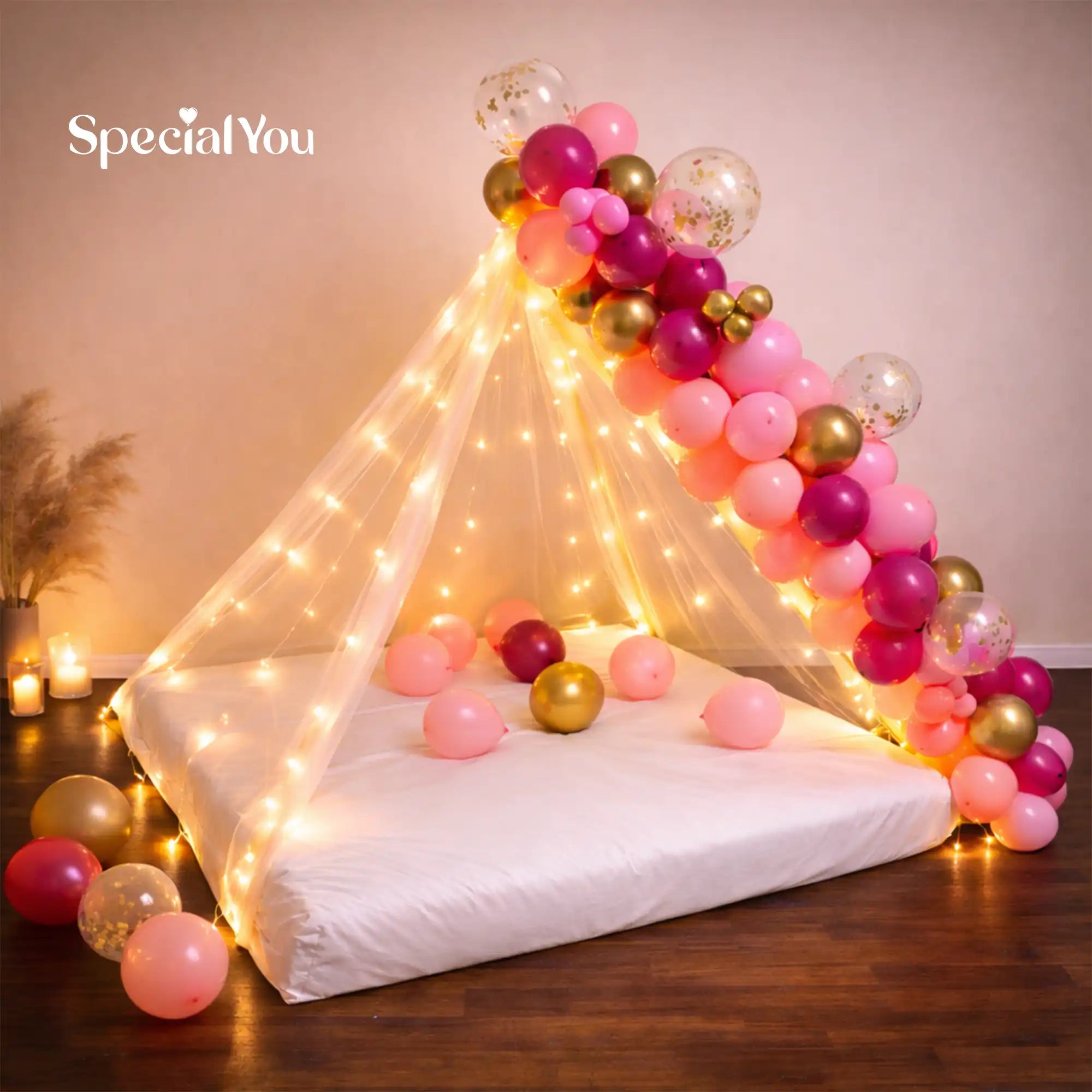Romantic Balloon & Lights Canopy