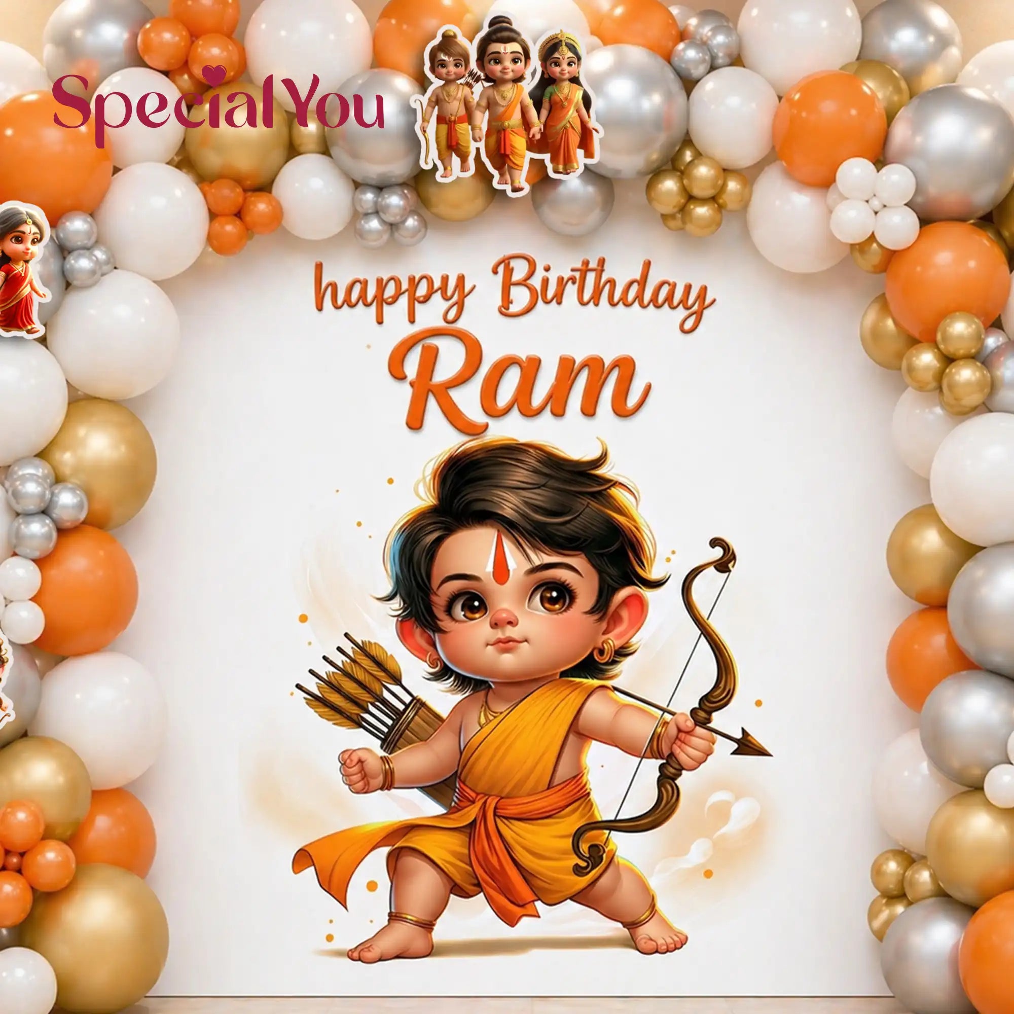 Ram Theme Balloon Arch Birthday Decoration