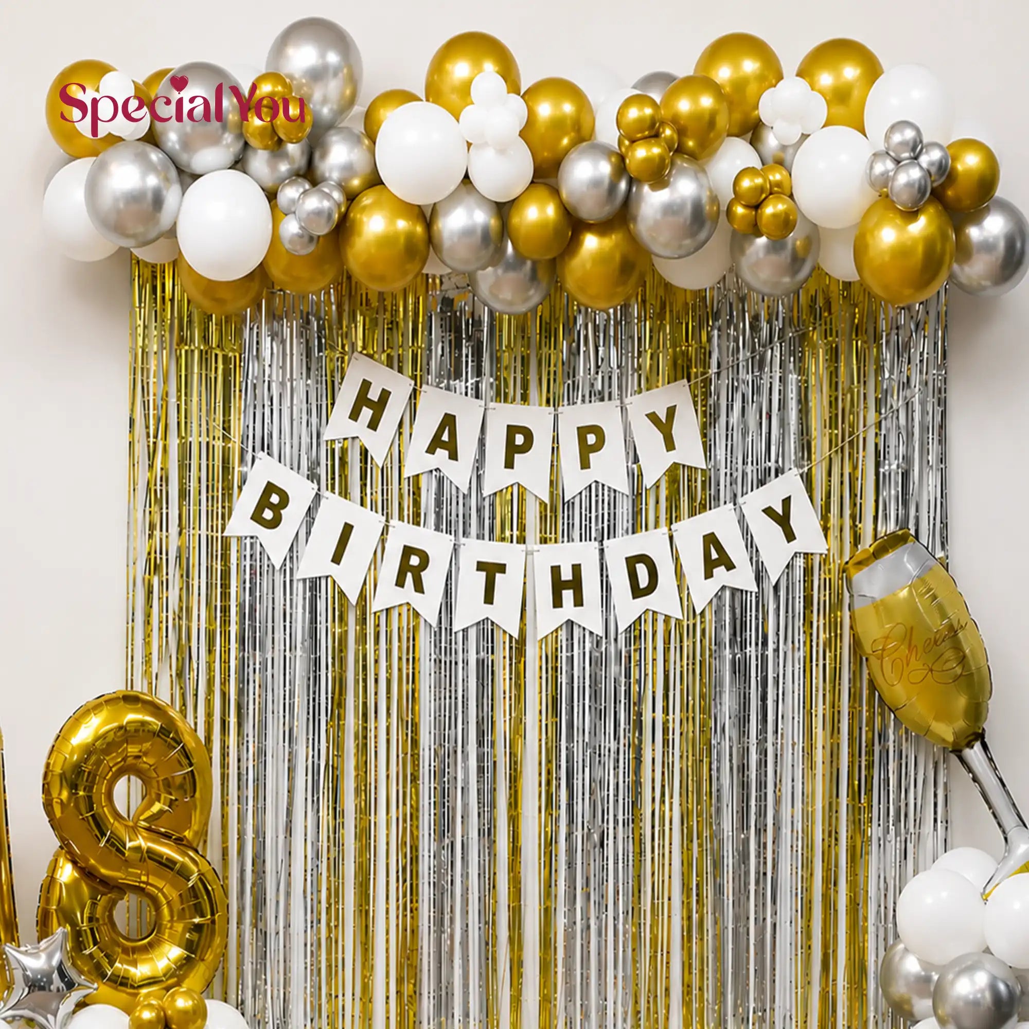 18th Birthday Balloon Backdrop Decoration Setup