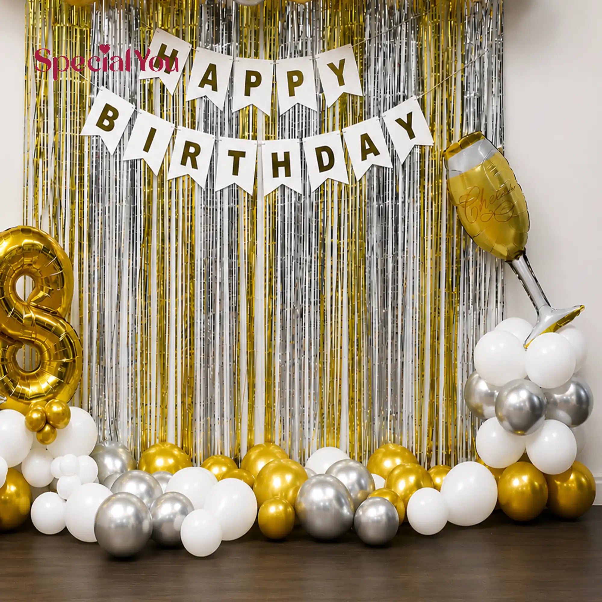 18th Birthday Balloon Backdrop Decoration Setup
