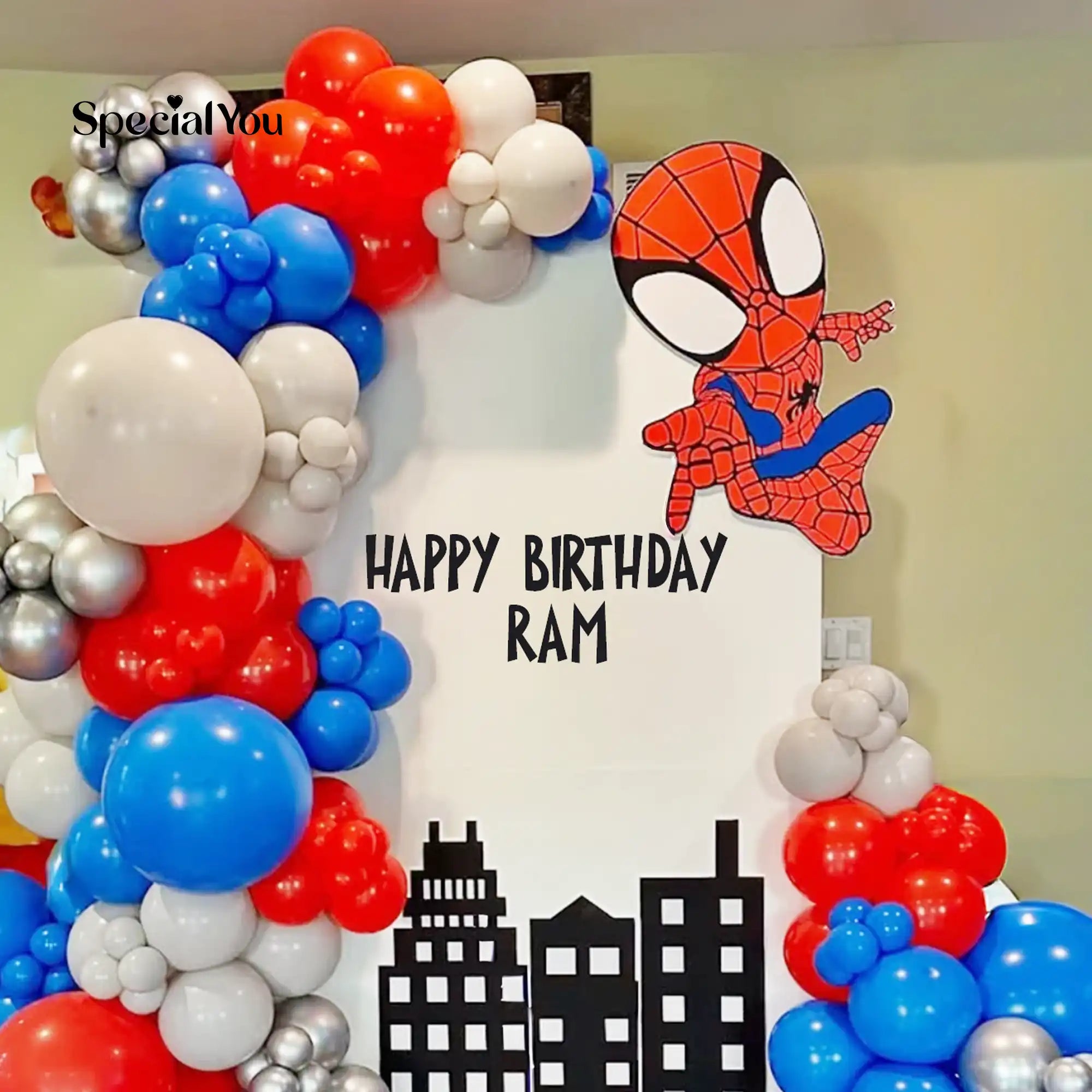 Spiderman Theme Backdrop Birthday Decoration