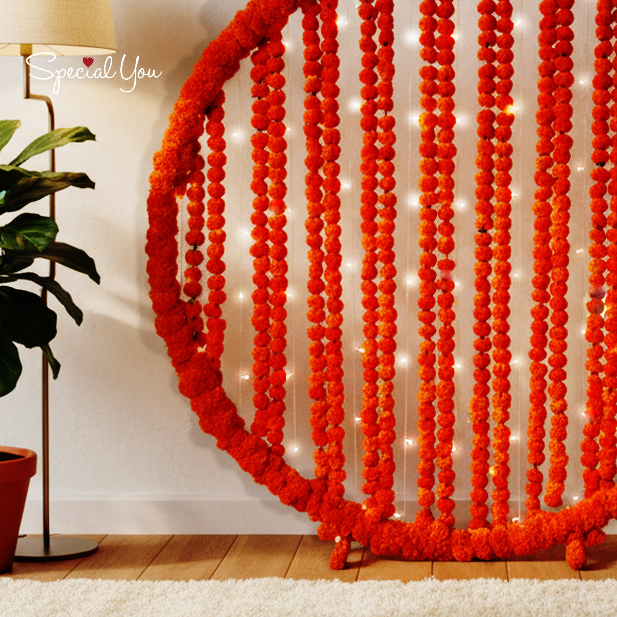 Marigold Floral Ring Decoration For Haldi Ceremony