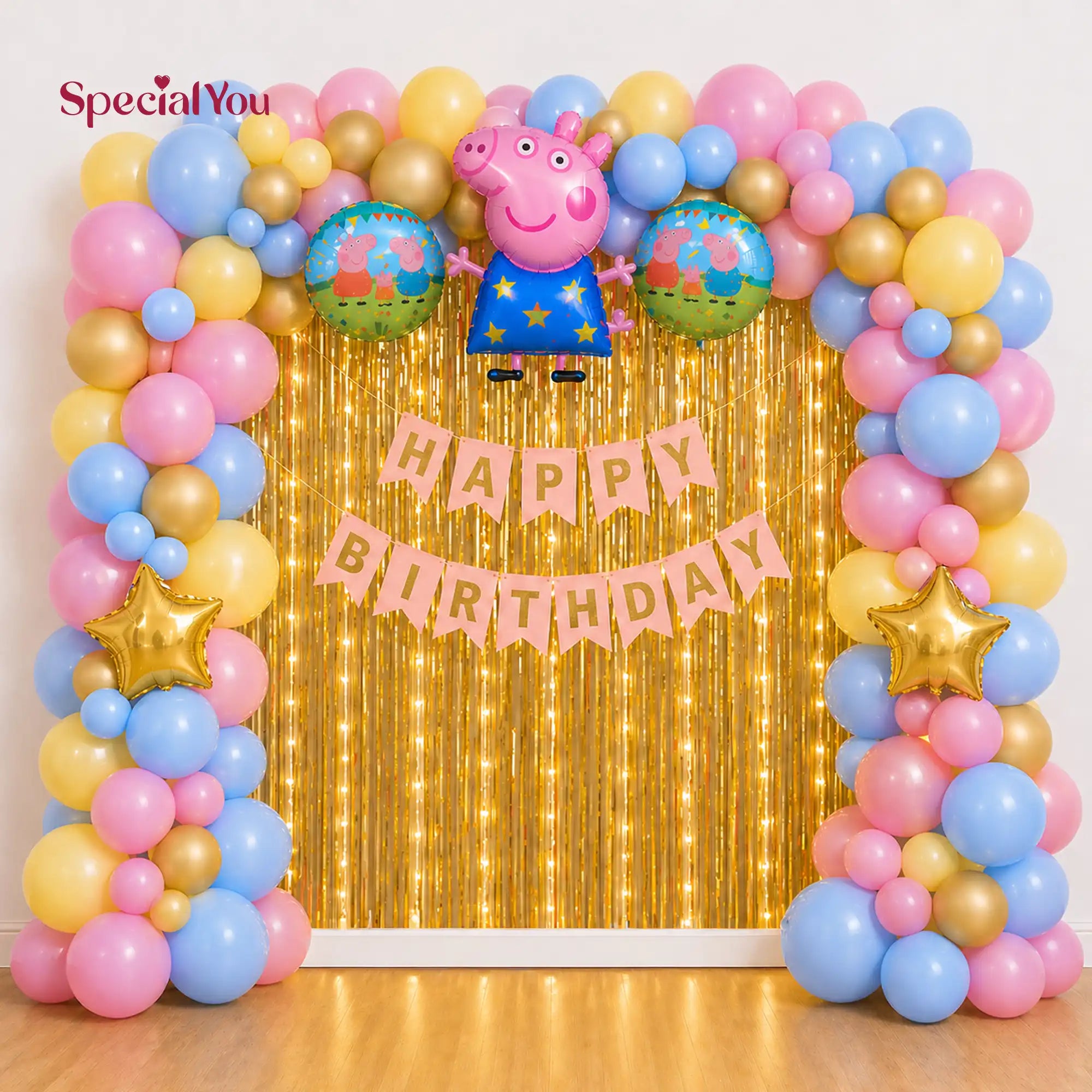 Peppa Pig Theme Birthday Decoration at Home for Kids