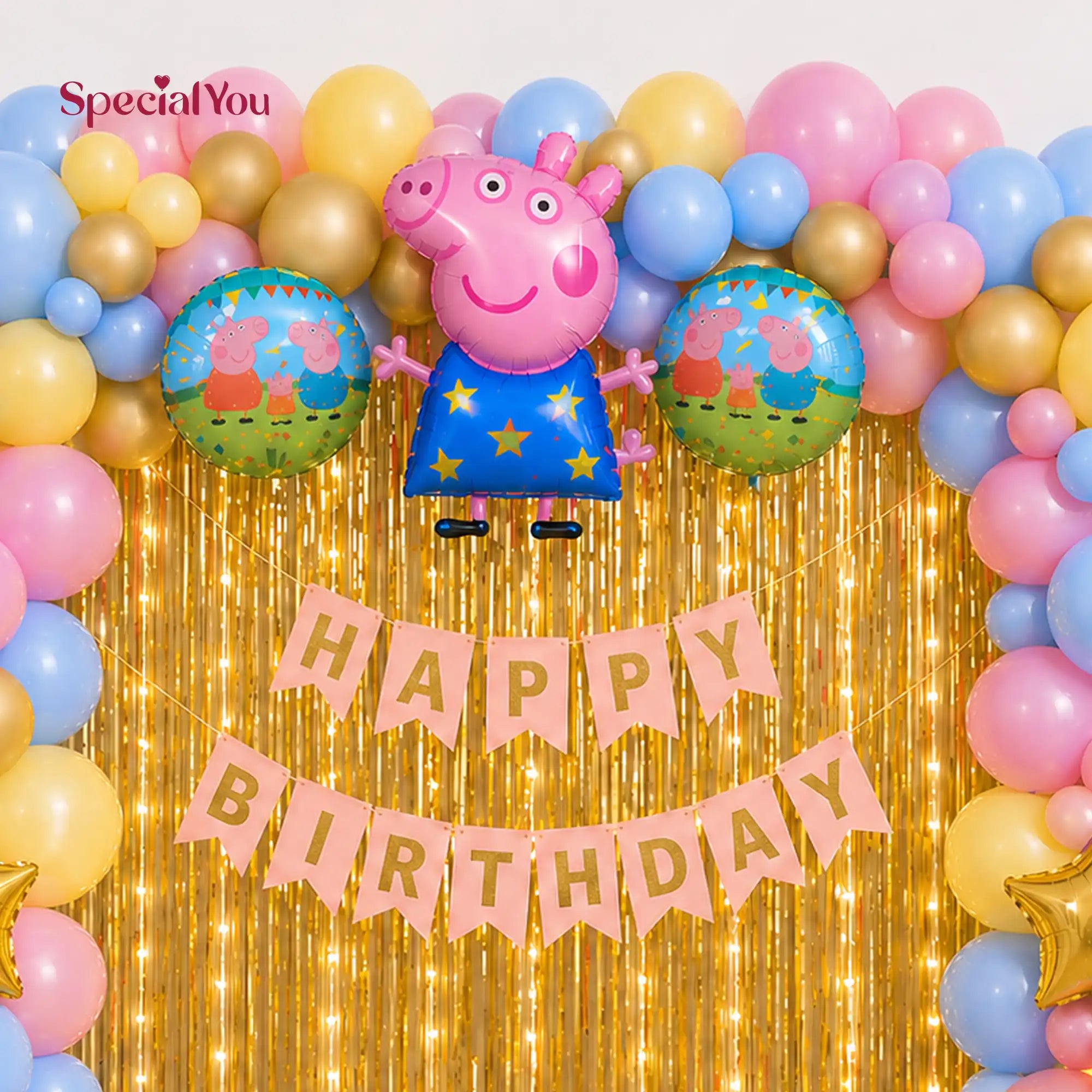 Peppa Pig Theme Birthday Decoration at Home for Kids