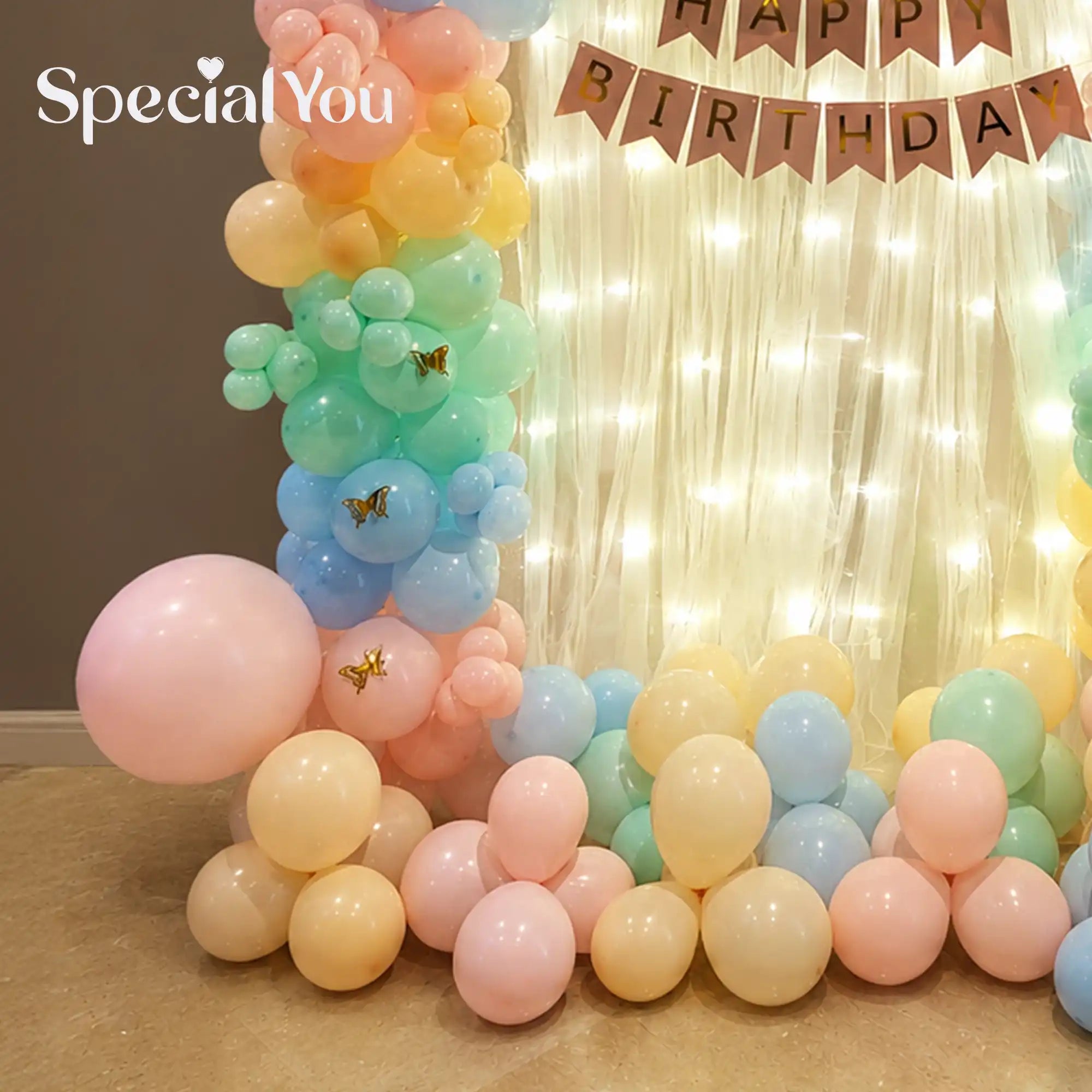 Rainbow Butterfly Balloon Decor