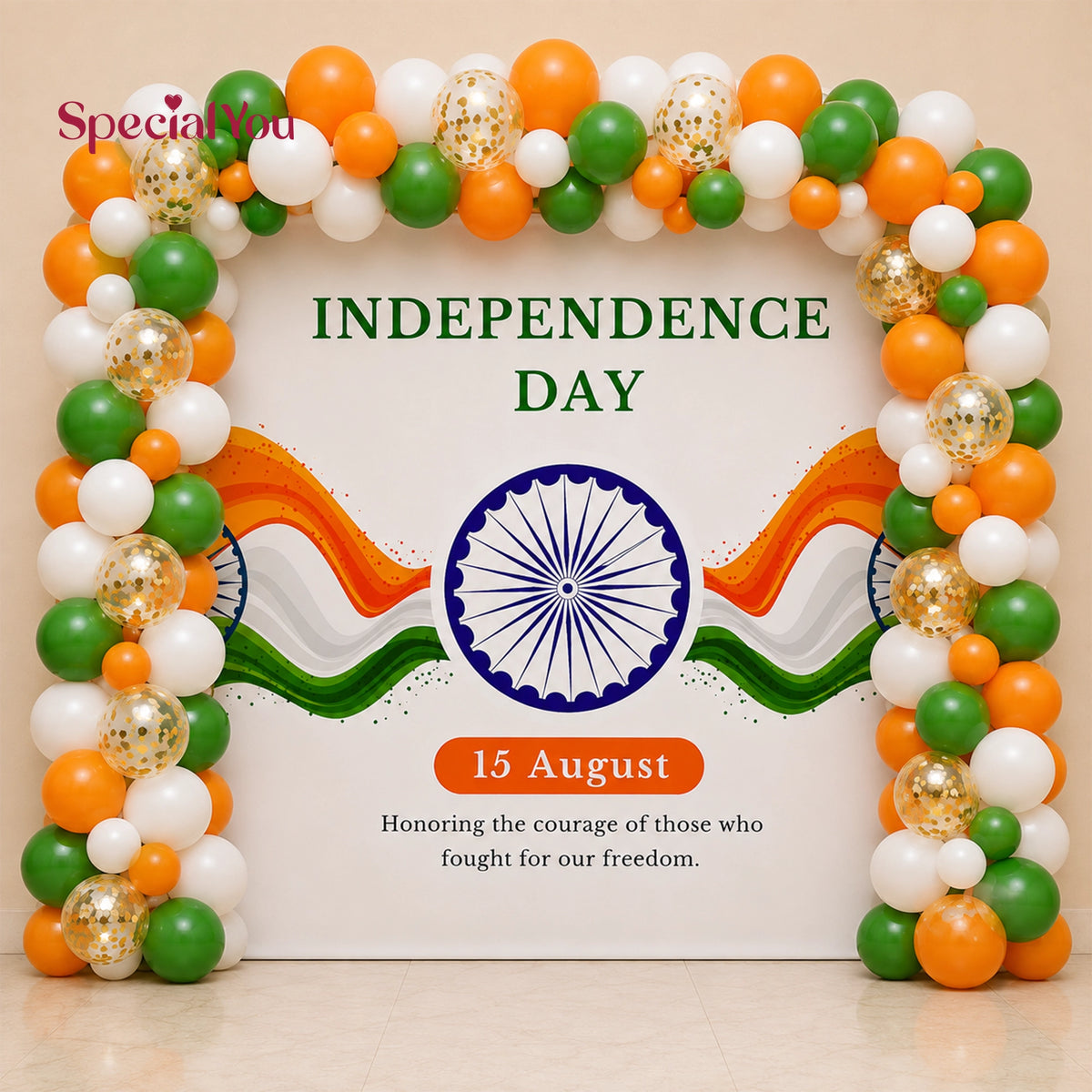Tricolor Balloon Stage Backdrop Decoration