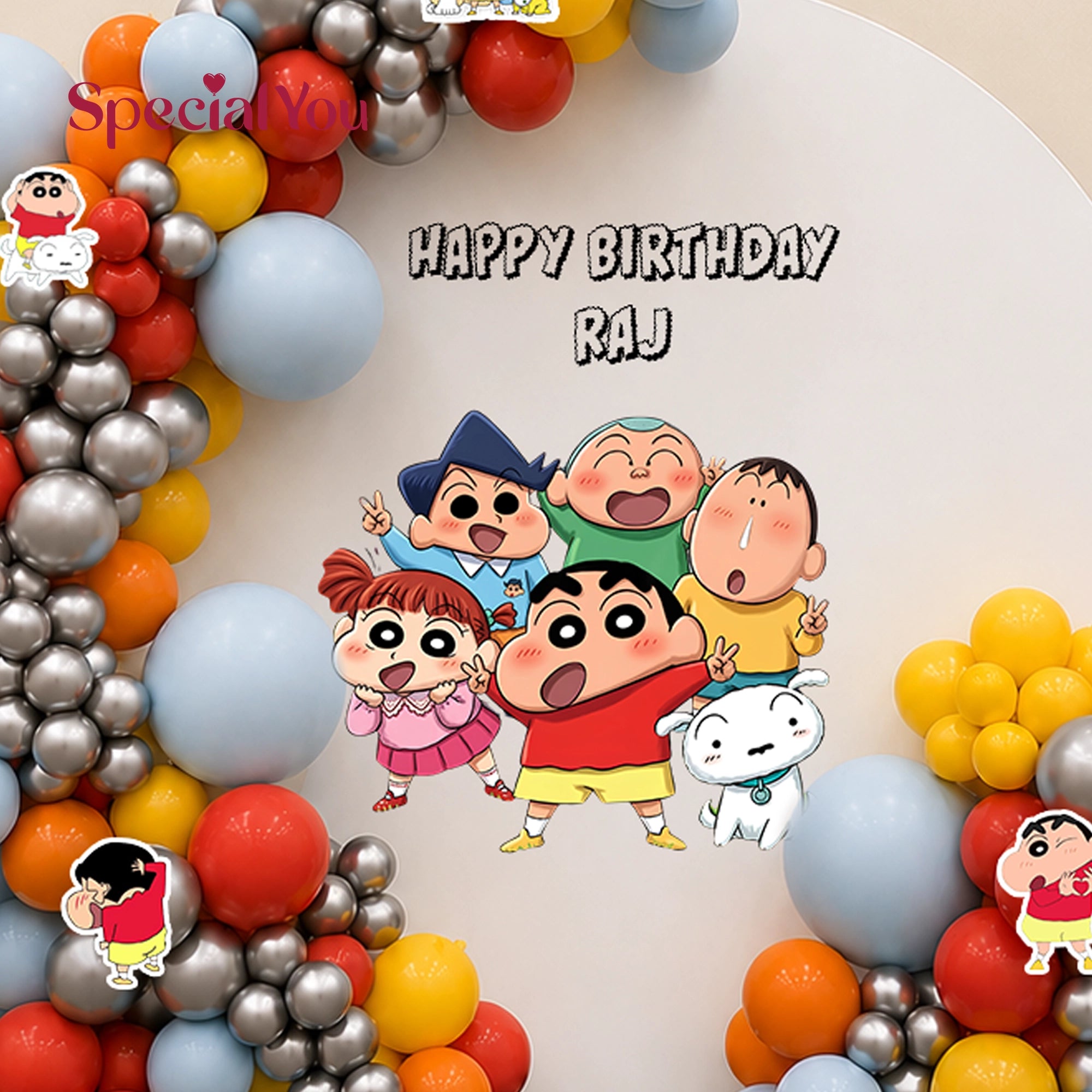 Shinchan Circular Backdrop Birthday Decoration