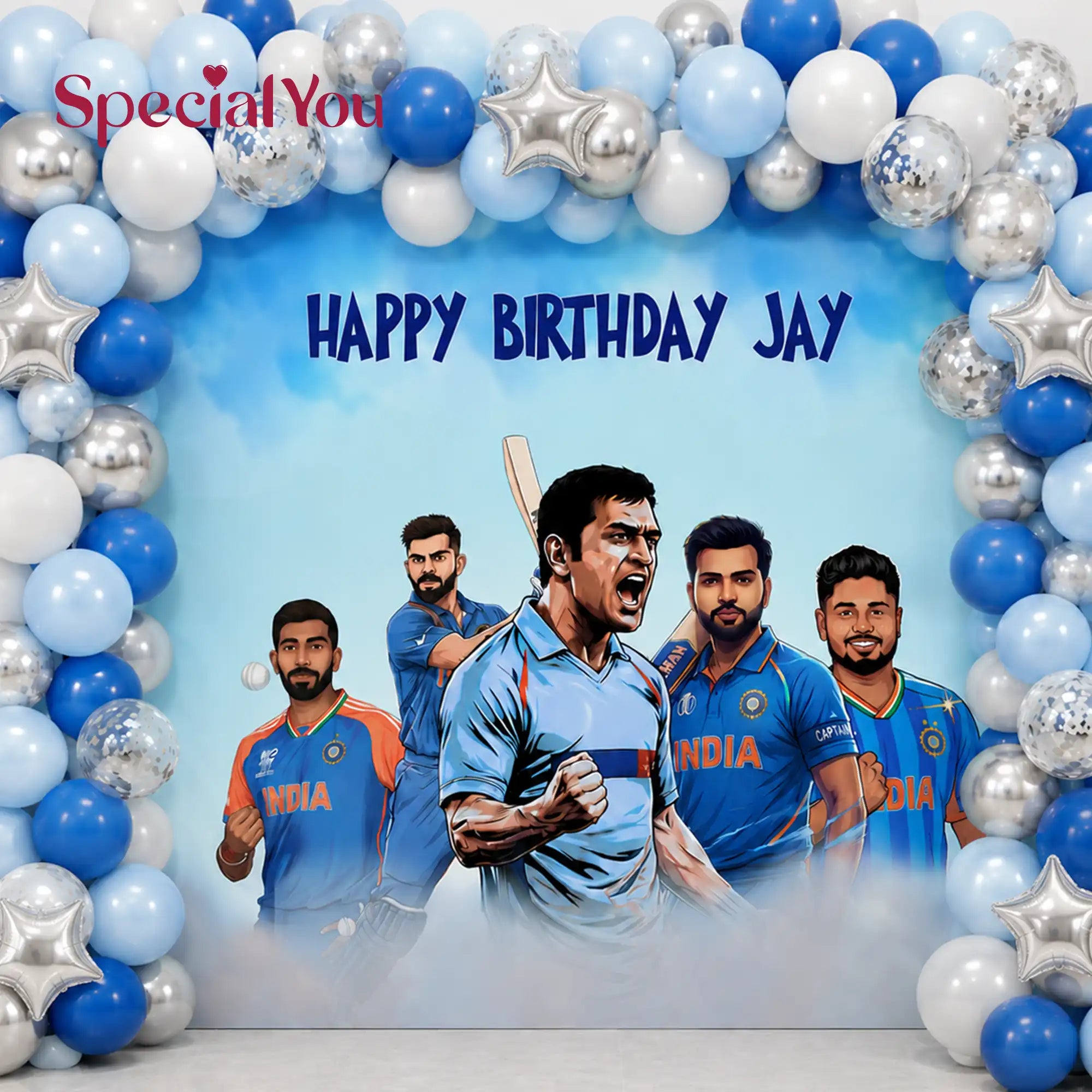 Champion Cricket Theme Birthday Decoration