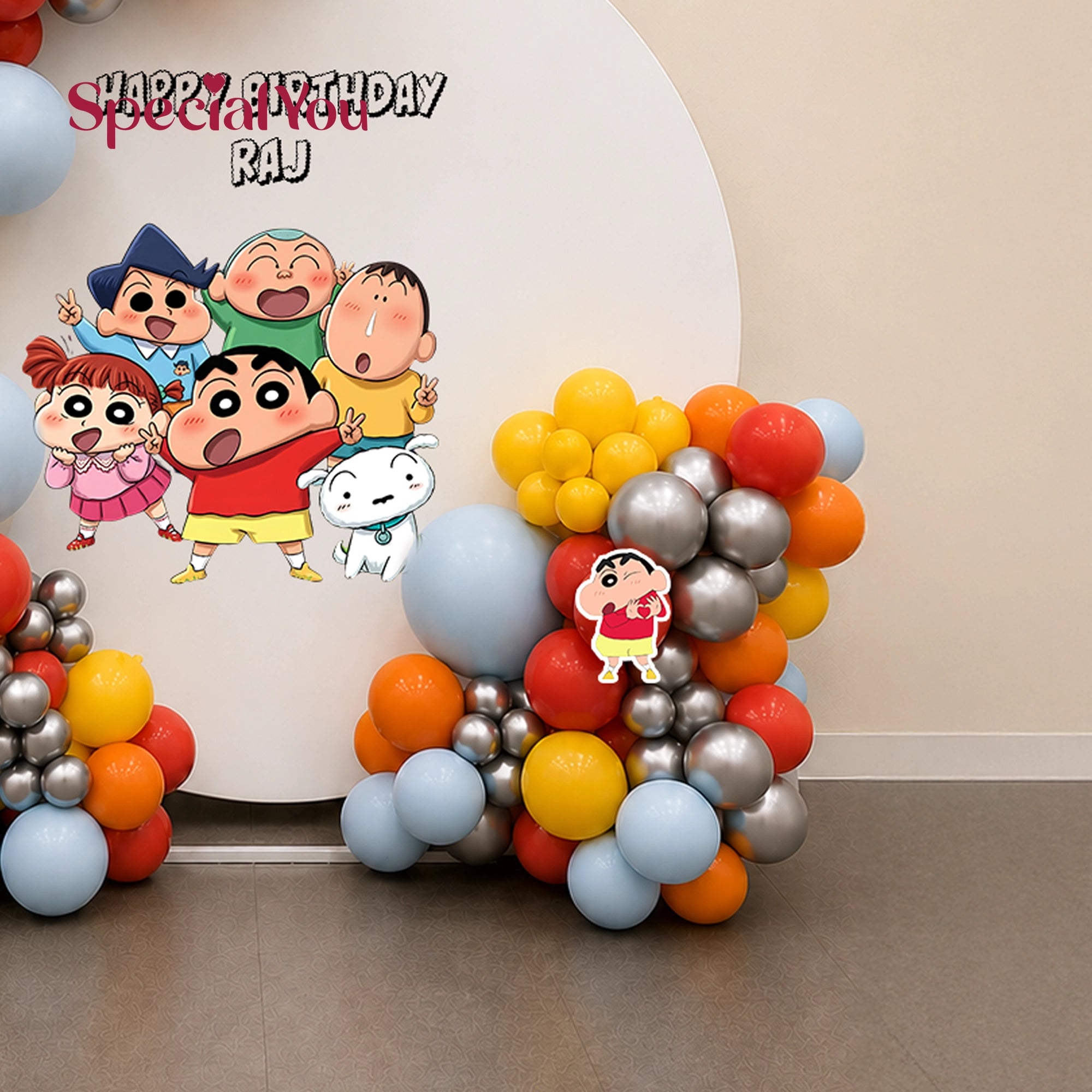 Shinchan Circular Backdrop Birthday Decoration