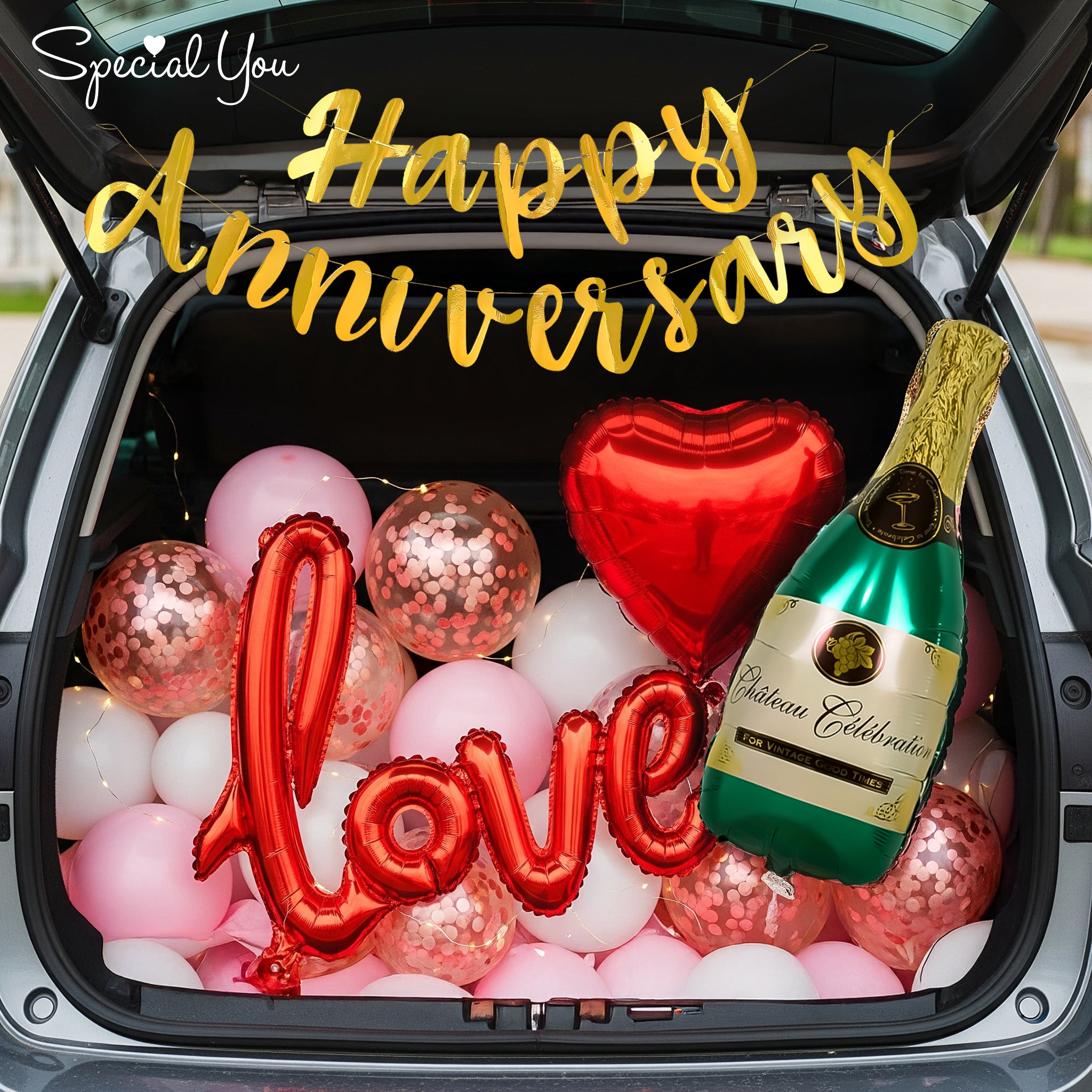 Champagne Love Car Boot Decoration