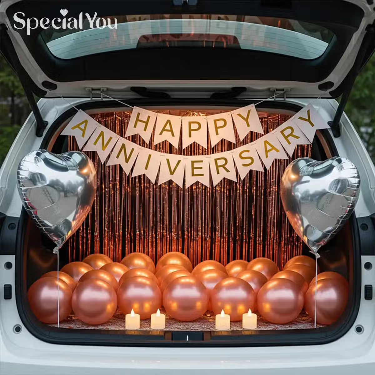 Golden Glow Car Boot Decor