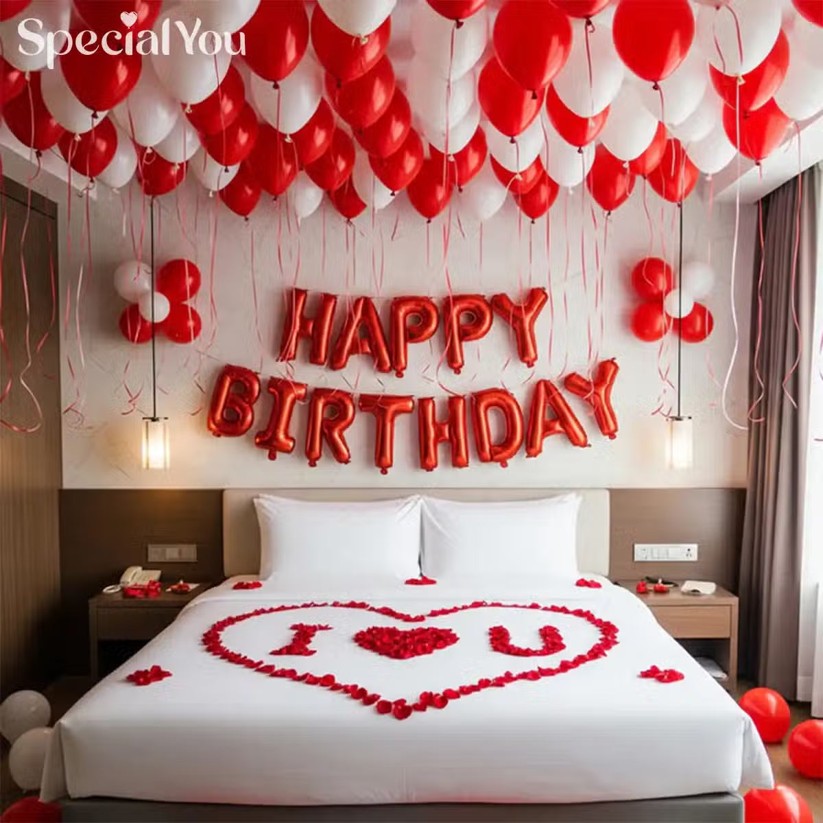 Red & White Romantic Birthday Decor