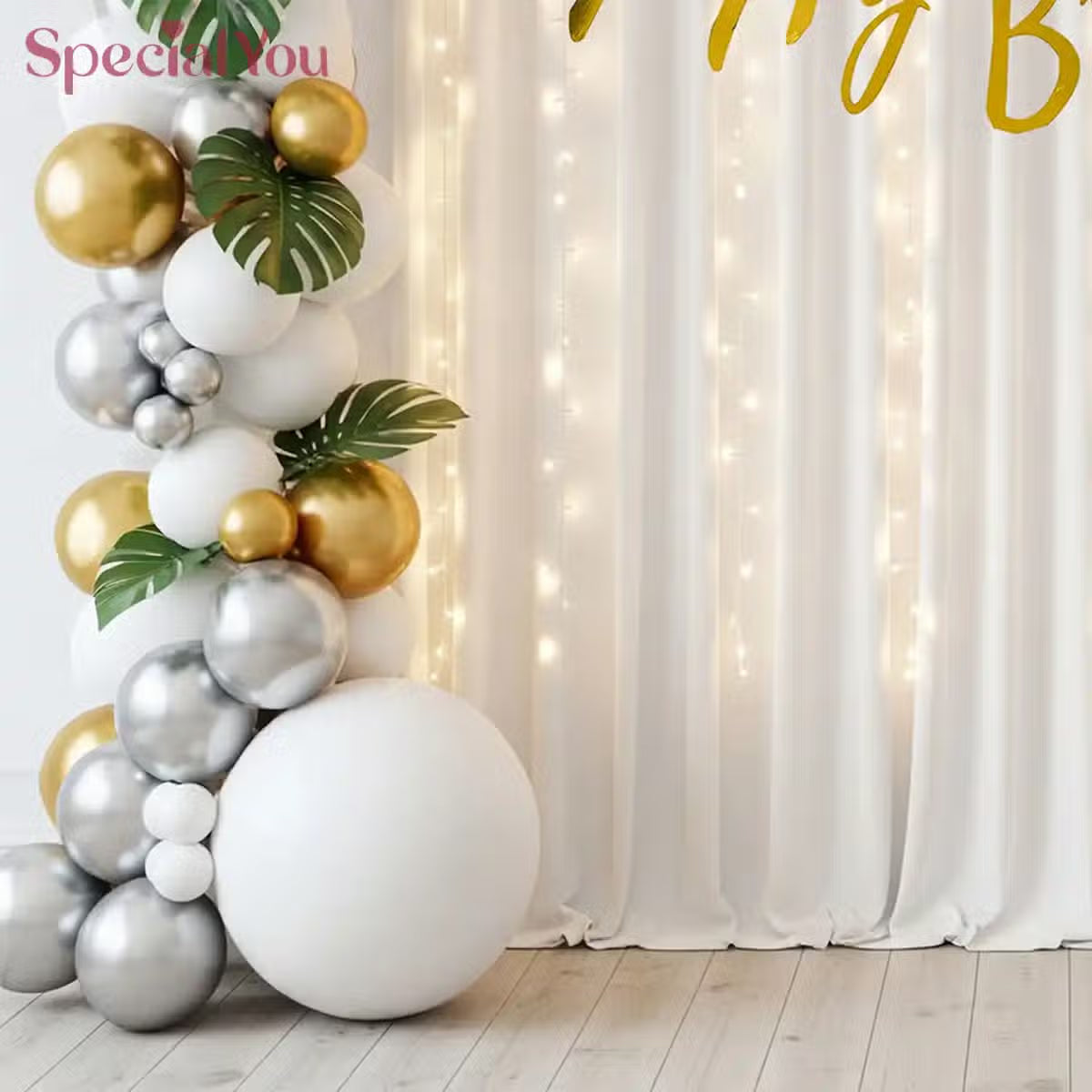 Royal White & Golden Balloon Decor