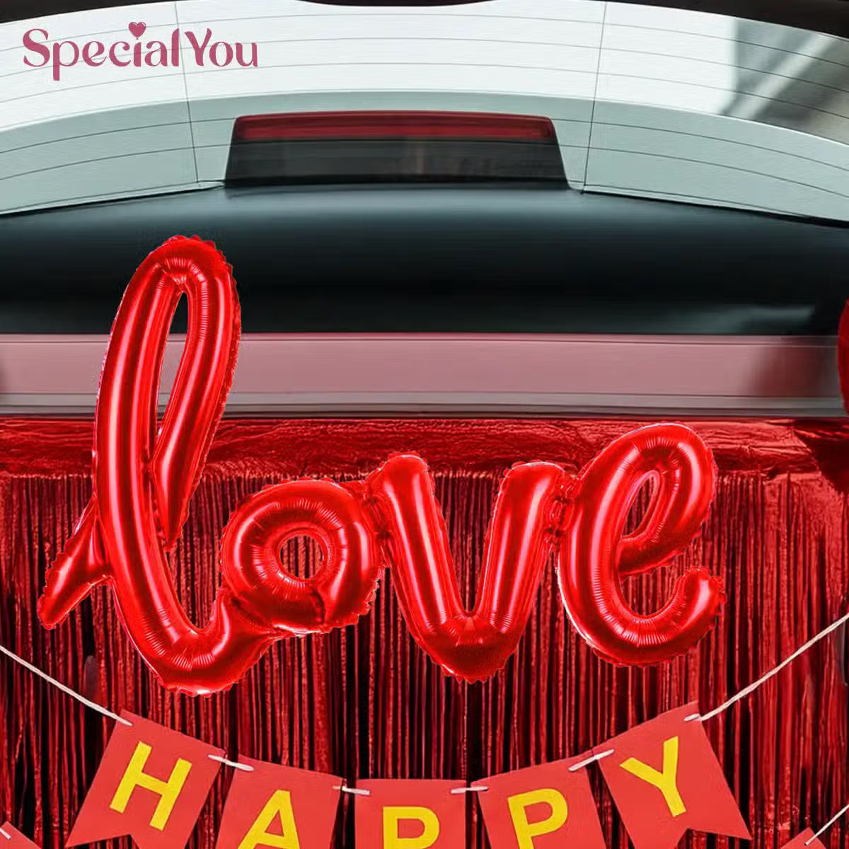 Love Theme Car Boot Birthday Decor