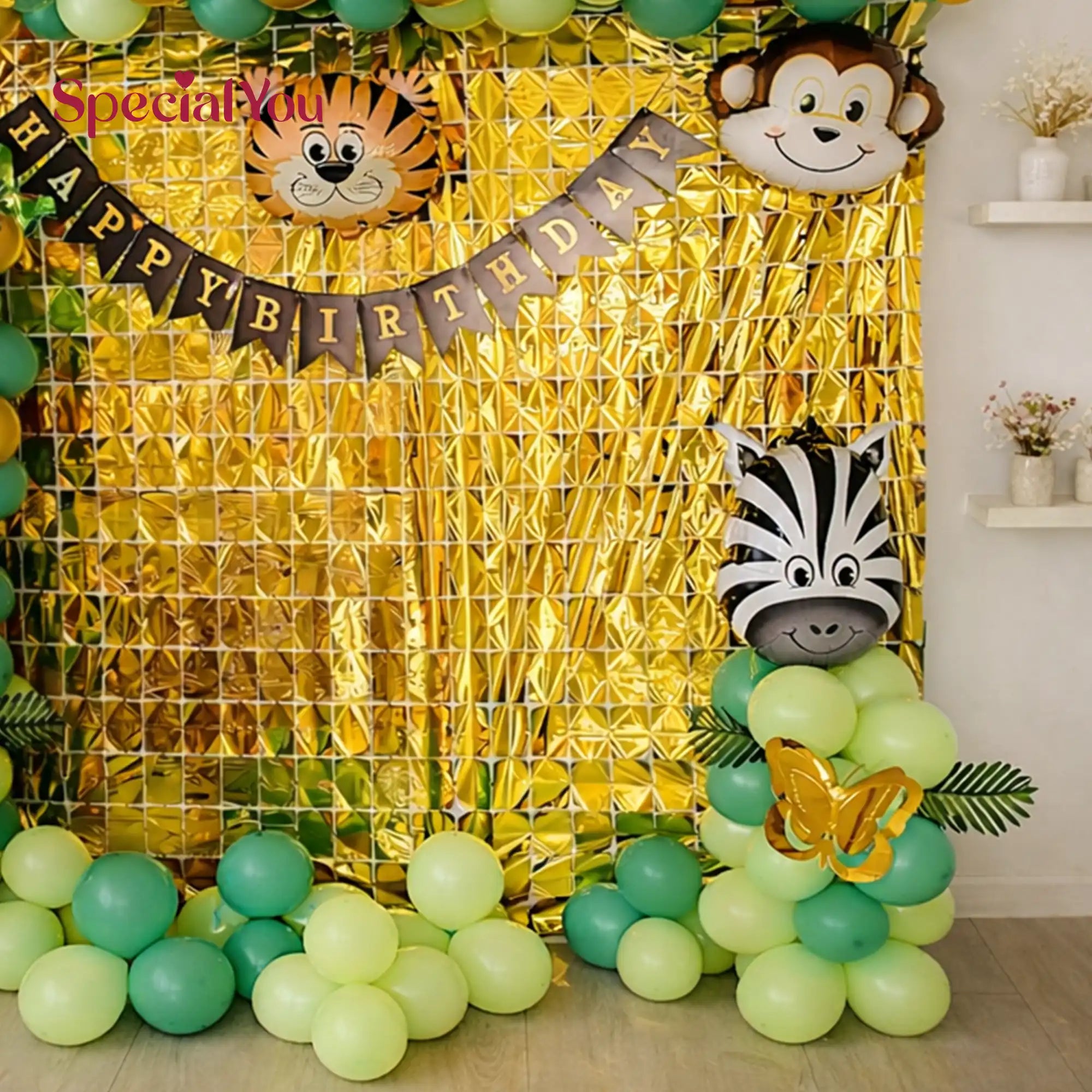 Jungle Safari Birthday Balloon Backdrop Decor