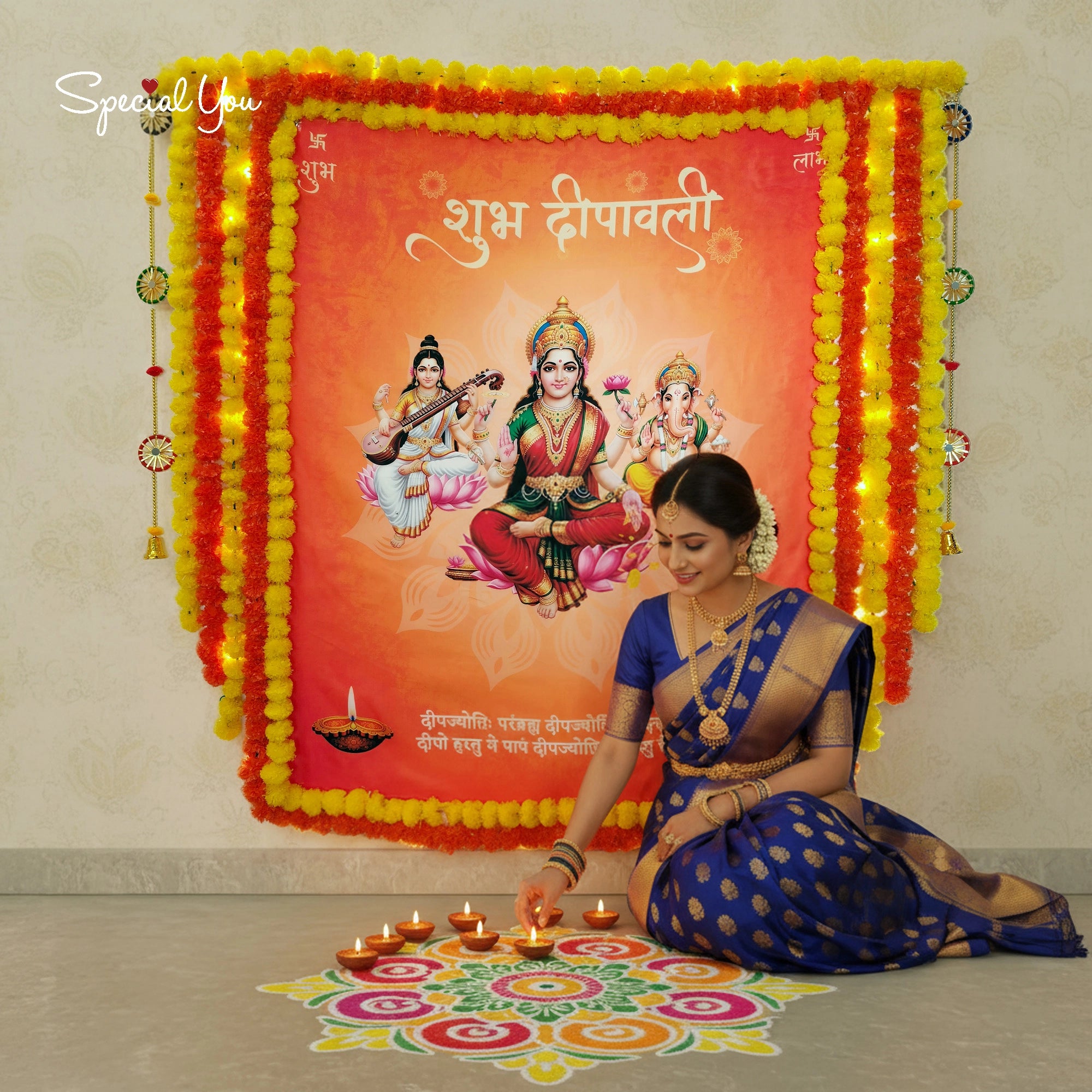Subh Diwali Backdrop Decor