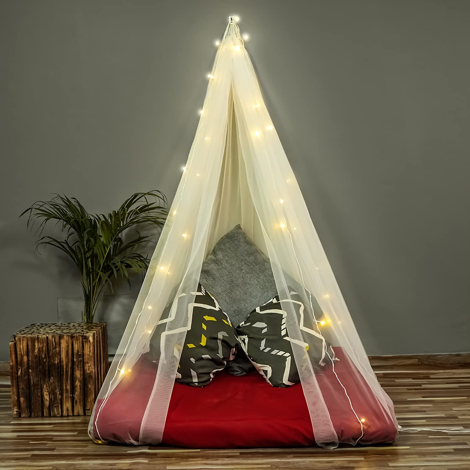 Canopy Tent for Decoration Curtain Cloth with Artificial Rose Vine - Special You