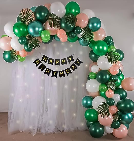 jungle theme birthday decorations kit with net fabric backdrop