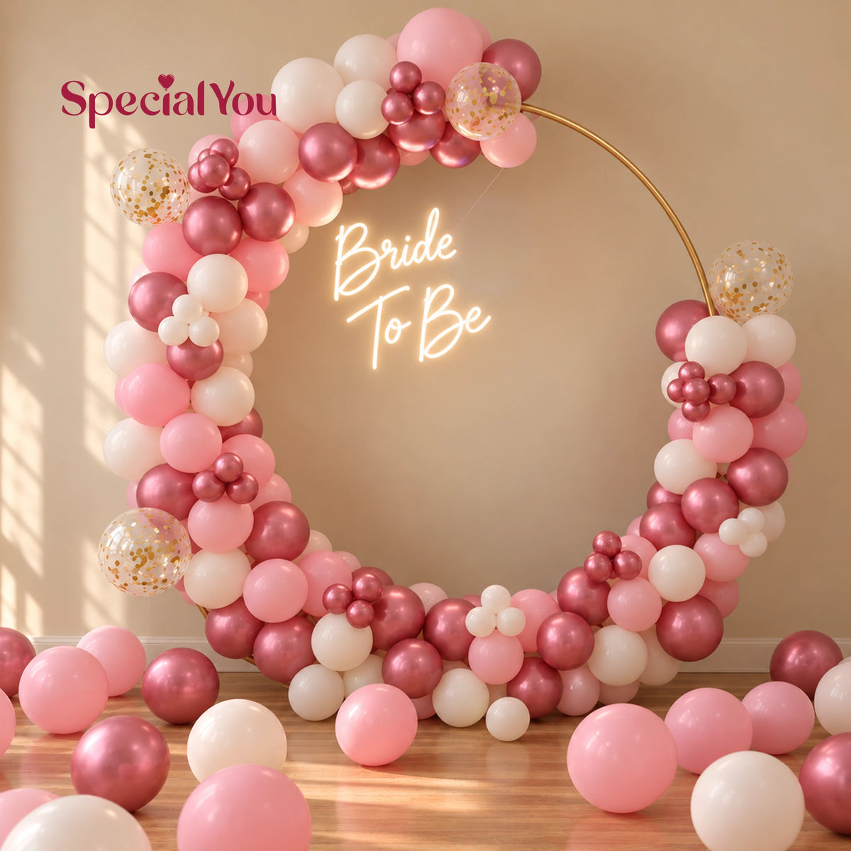 Blush Rose Ring Bride To Be Balloon Decoration