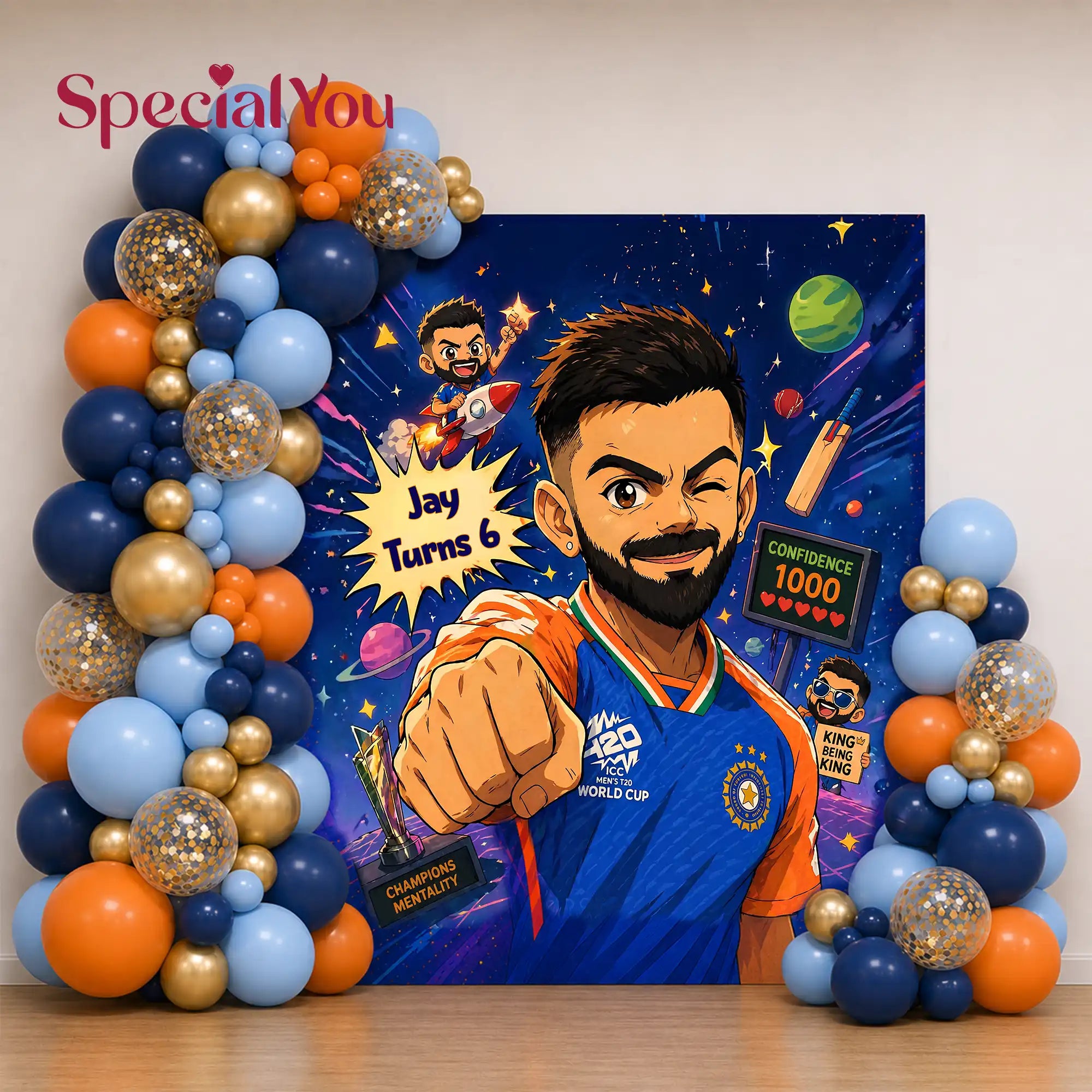 Virat Kohli Cricket Theme Birthday Decoration