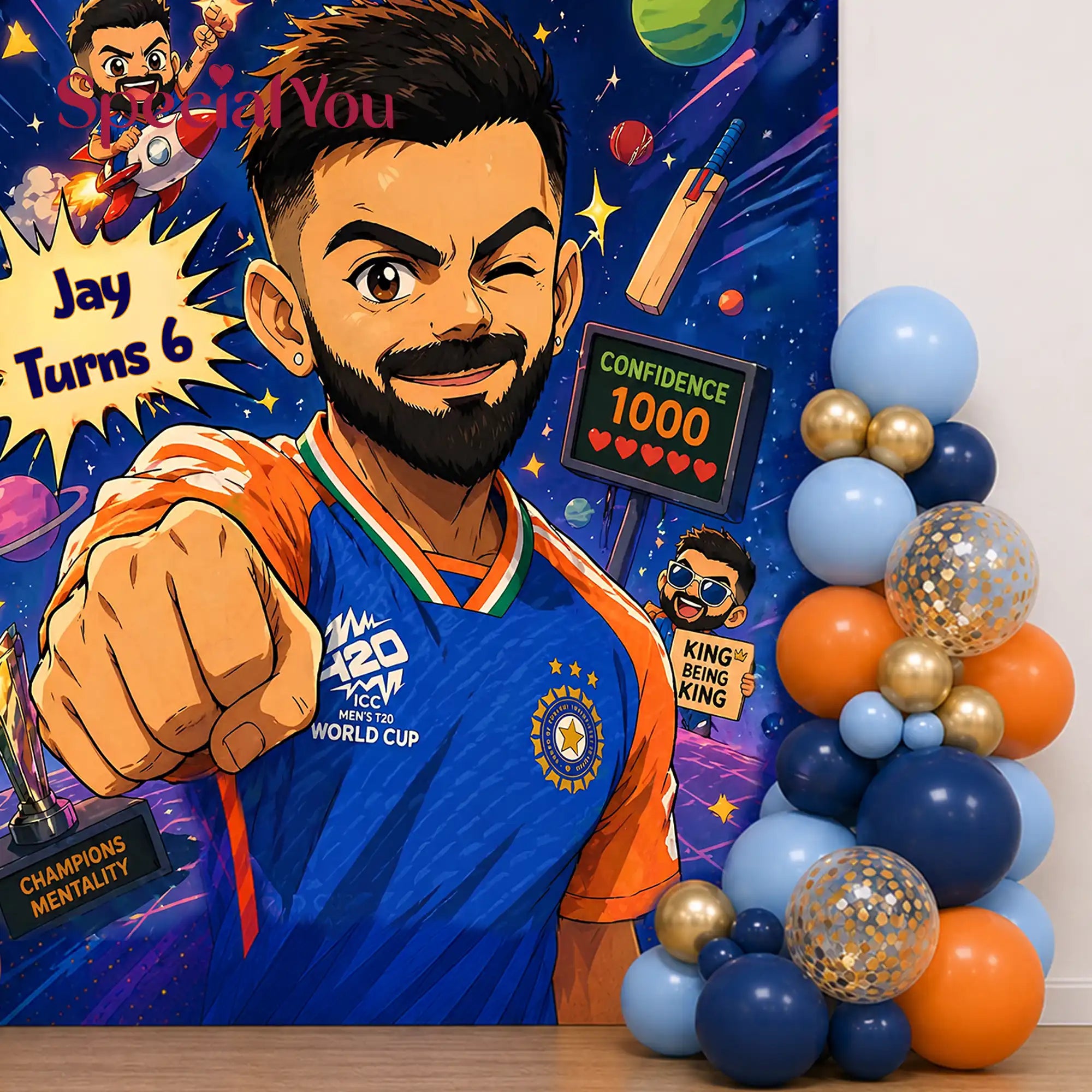 Virat Kohli Cricket Theme Birthday Decoration