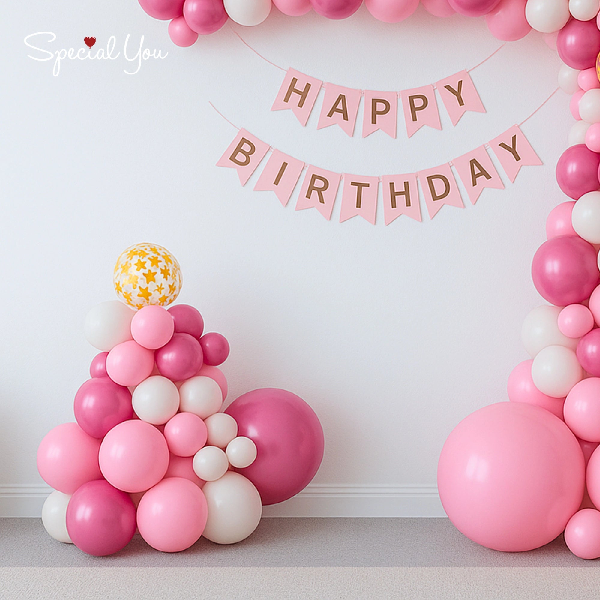 Pink Elegance Birthday Balloon Decor