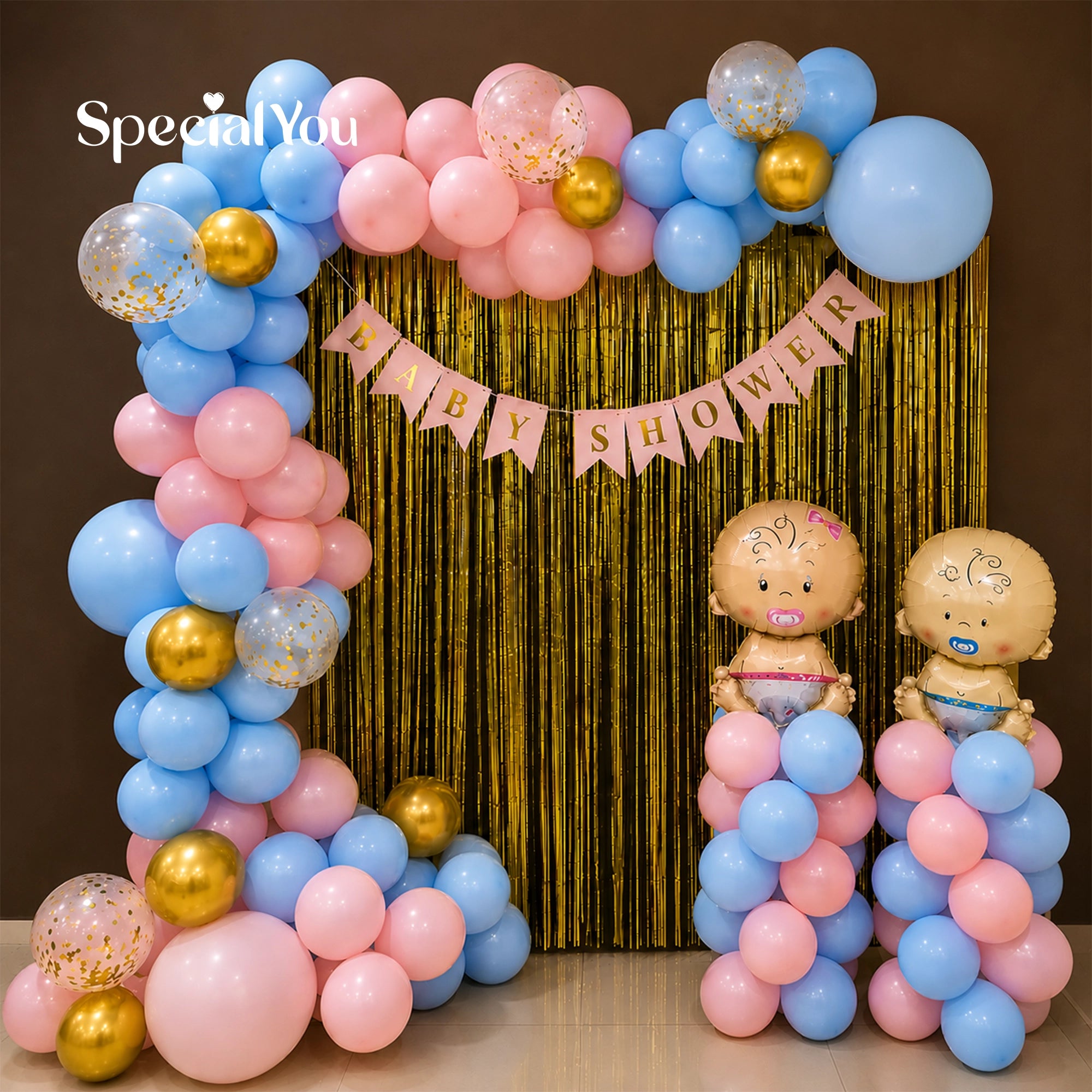 Pastel Baby Shower Balloon Decoration