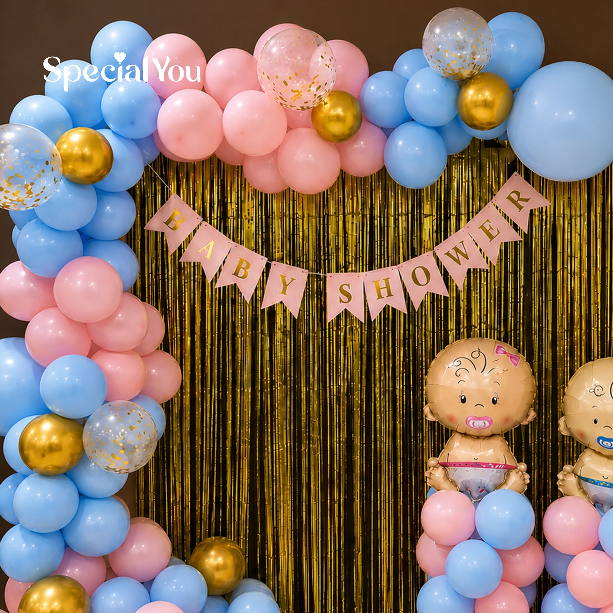 Pastel Baby Shower Balloon Decoration