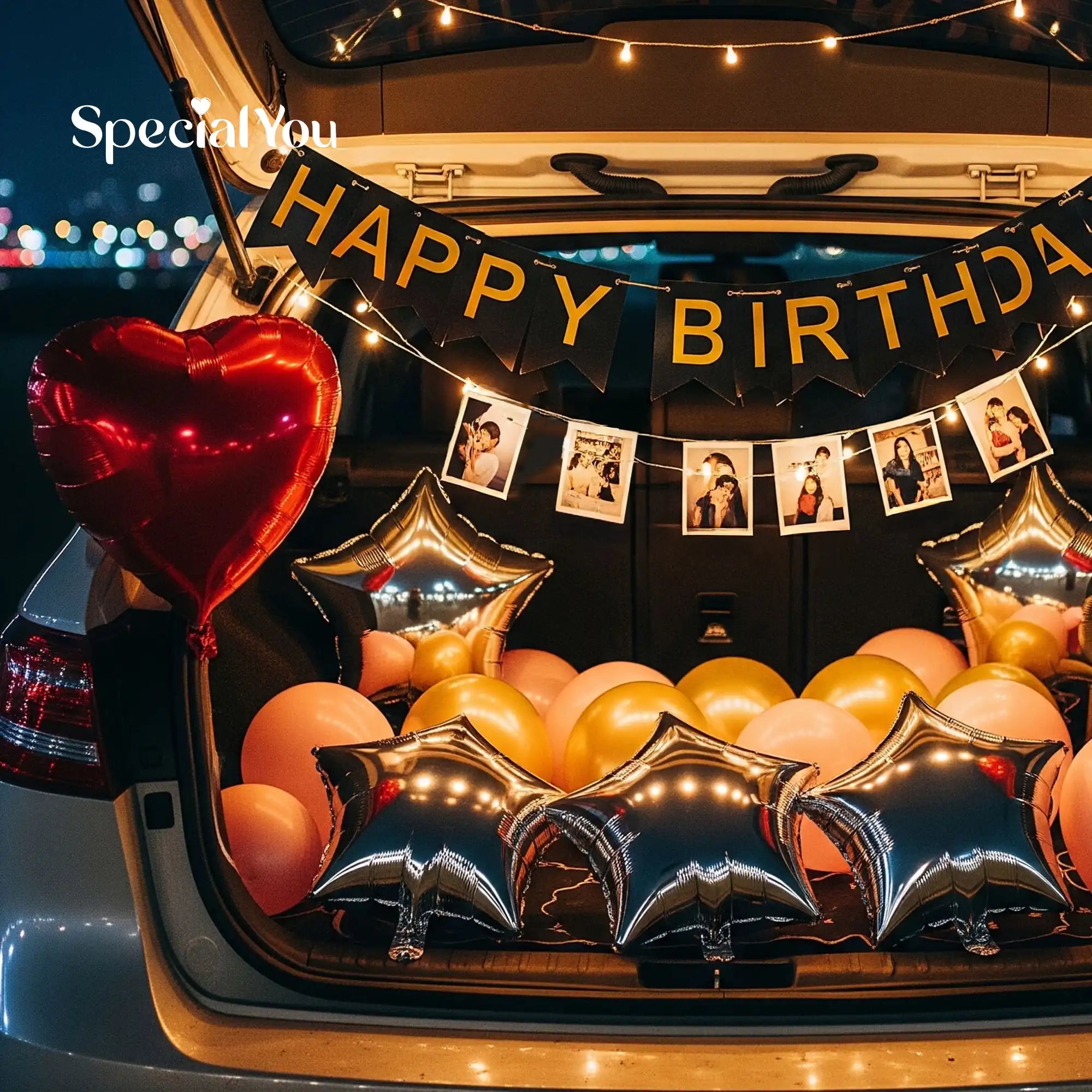Black & Silver Car Boot Birthday Decor