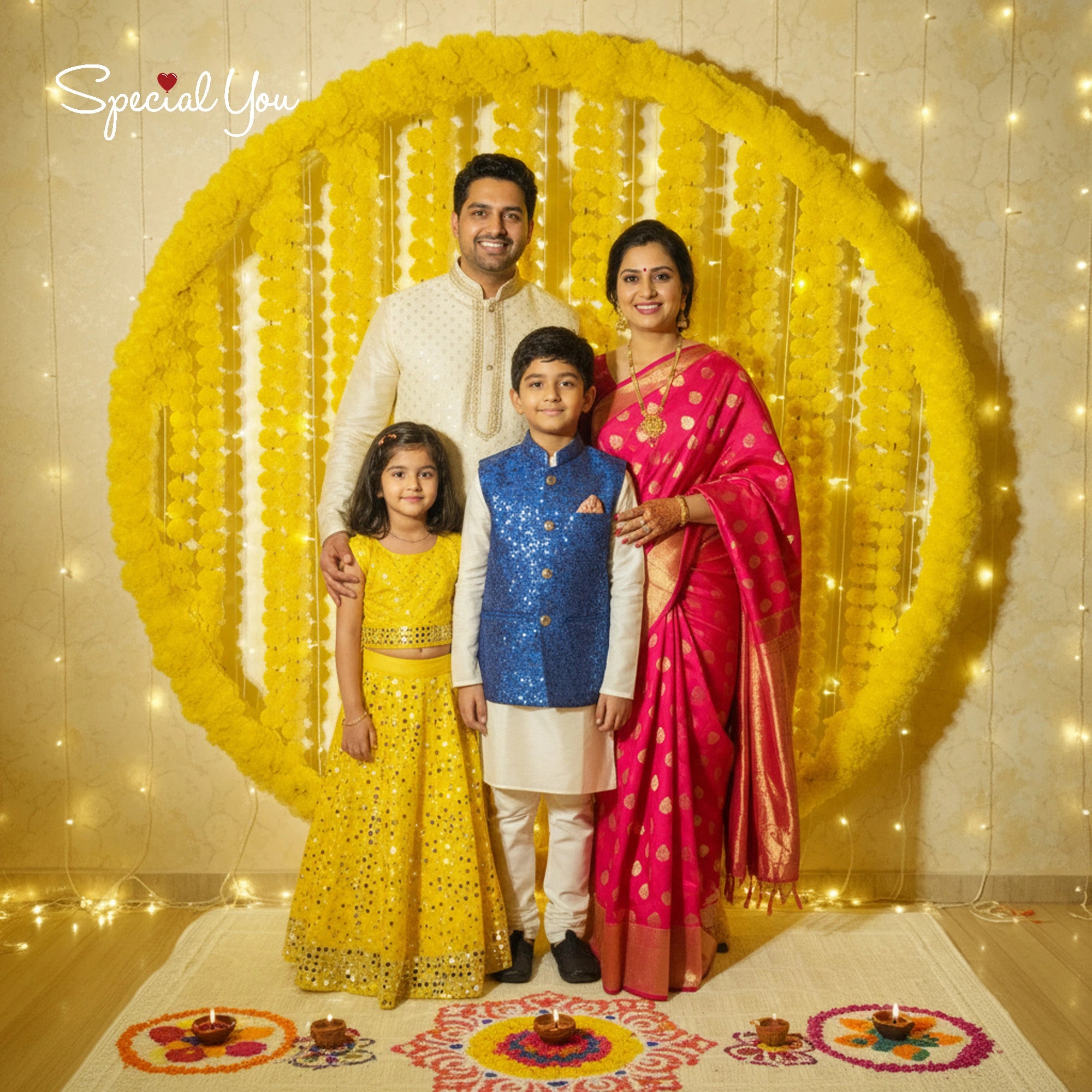 Diwali Pooja Floral Ring Decor