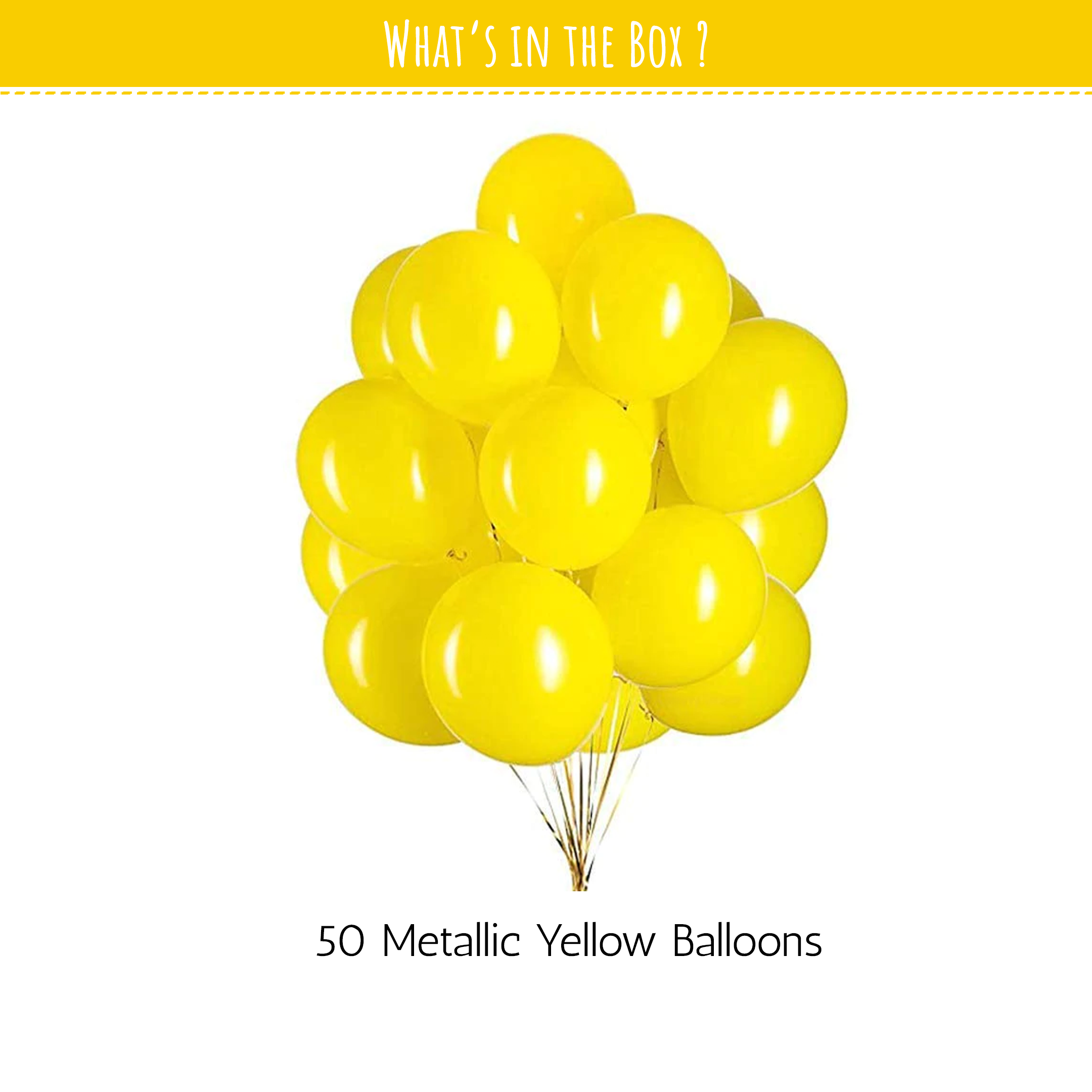 50 Metallic Yellow Balloons