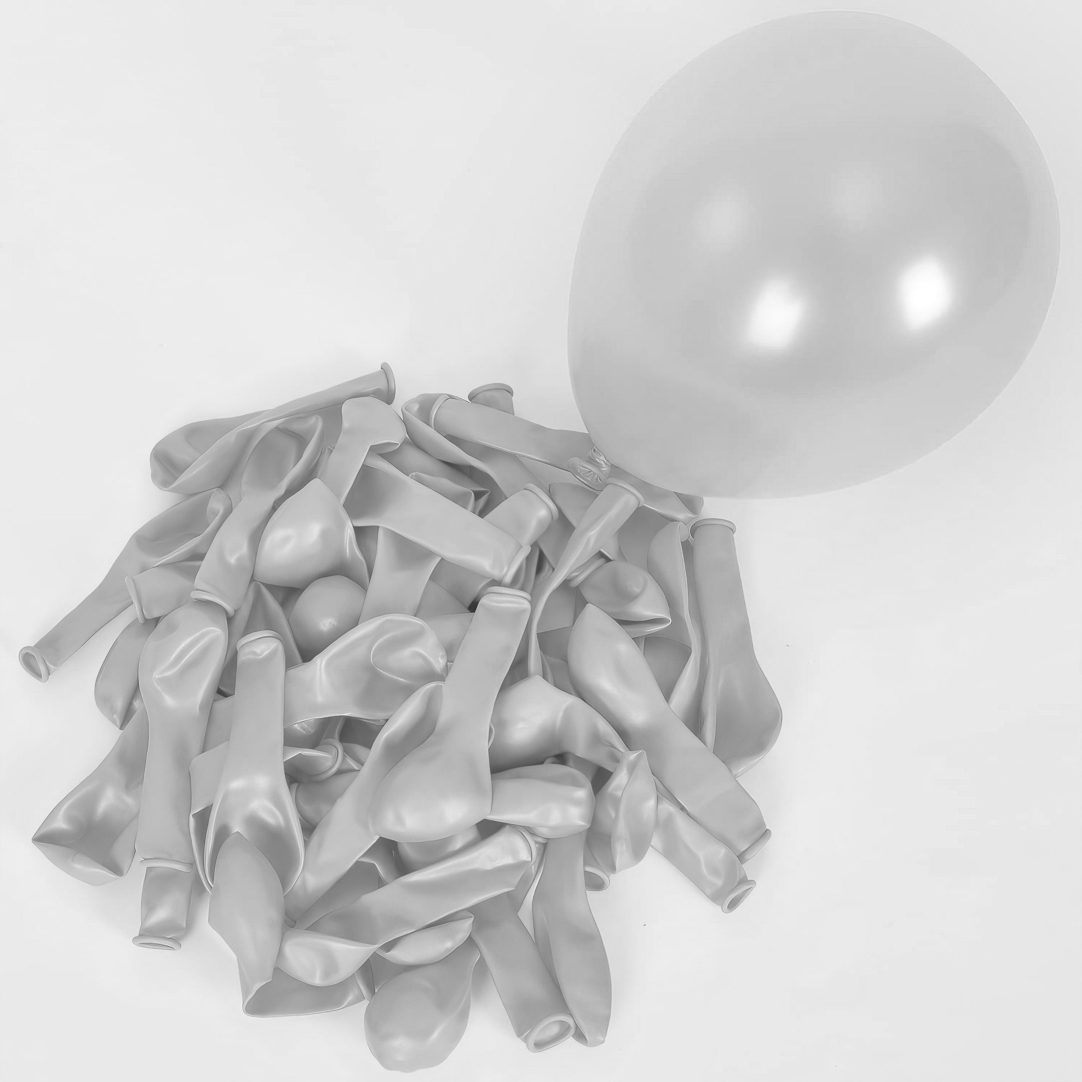 50 Metallic Silver Balloons