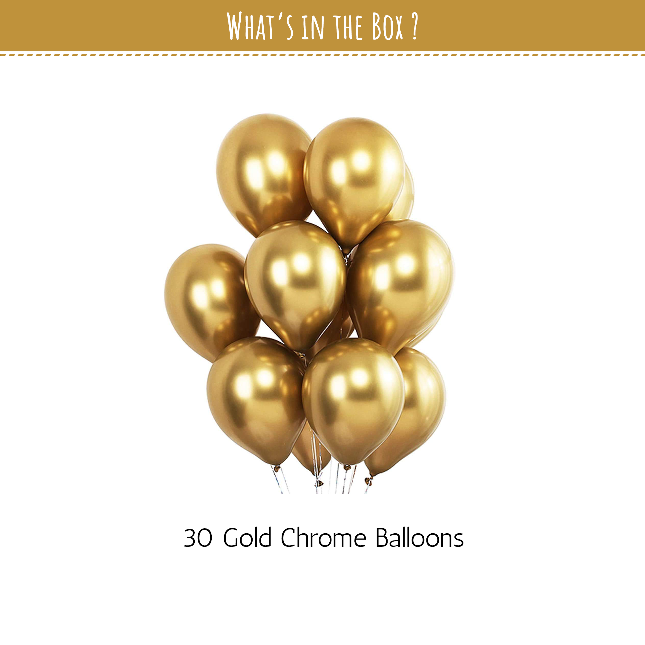 Gold Chrome Balloons party decoration for girls & boys-30pcs