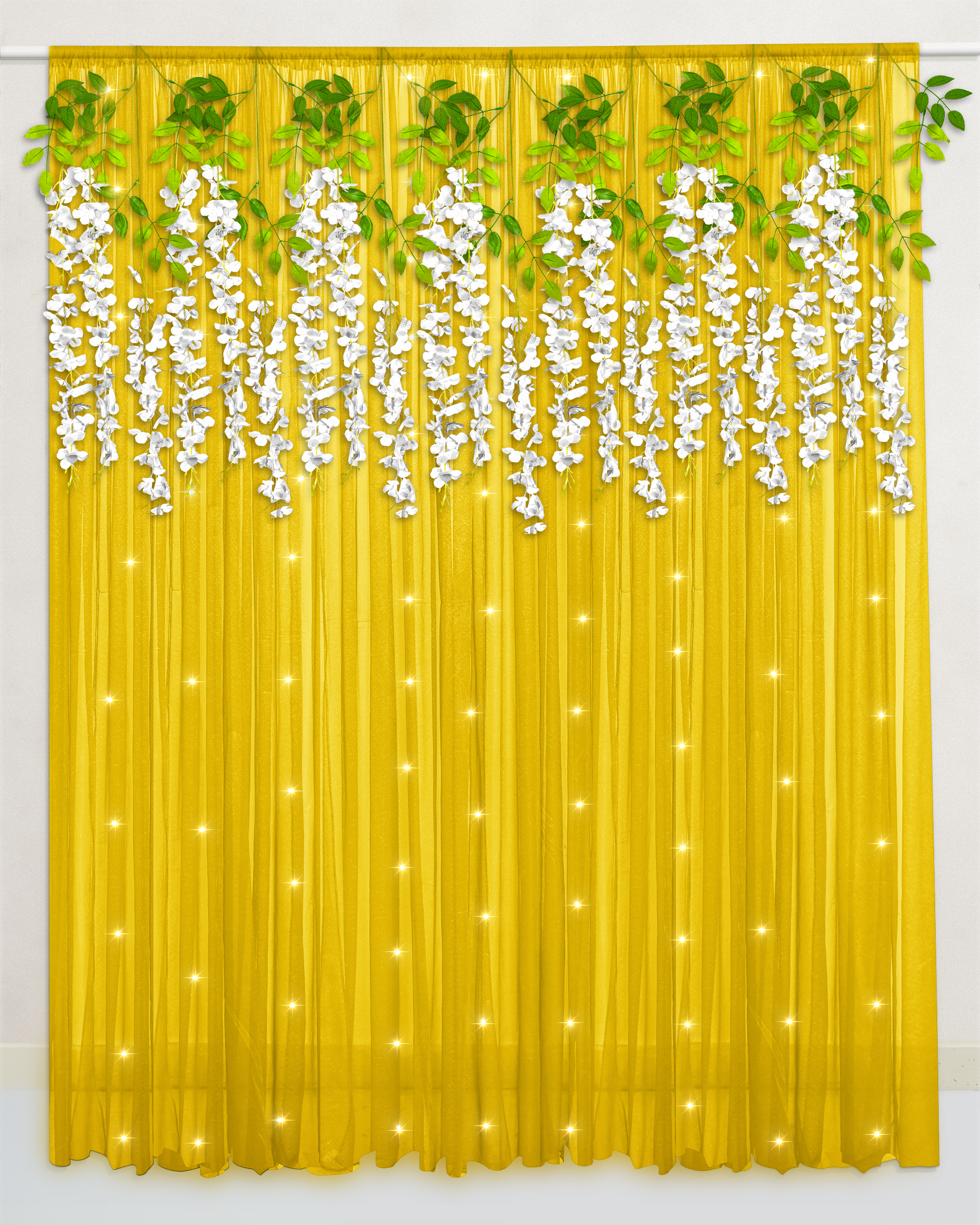 yellow backdrop decoration