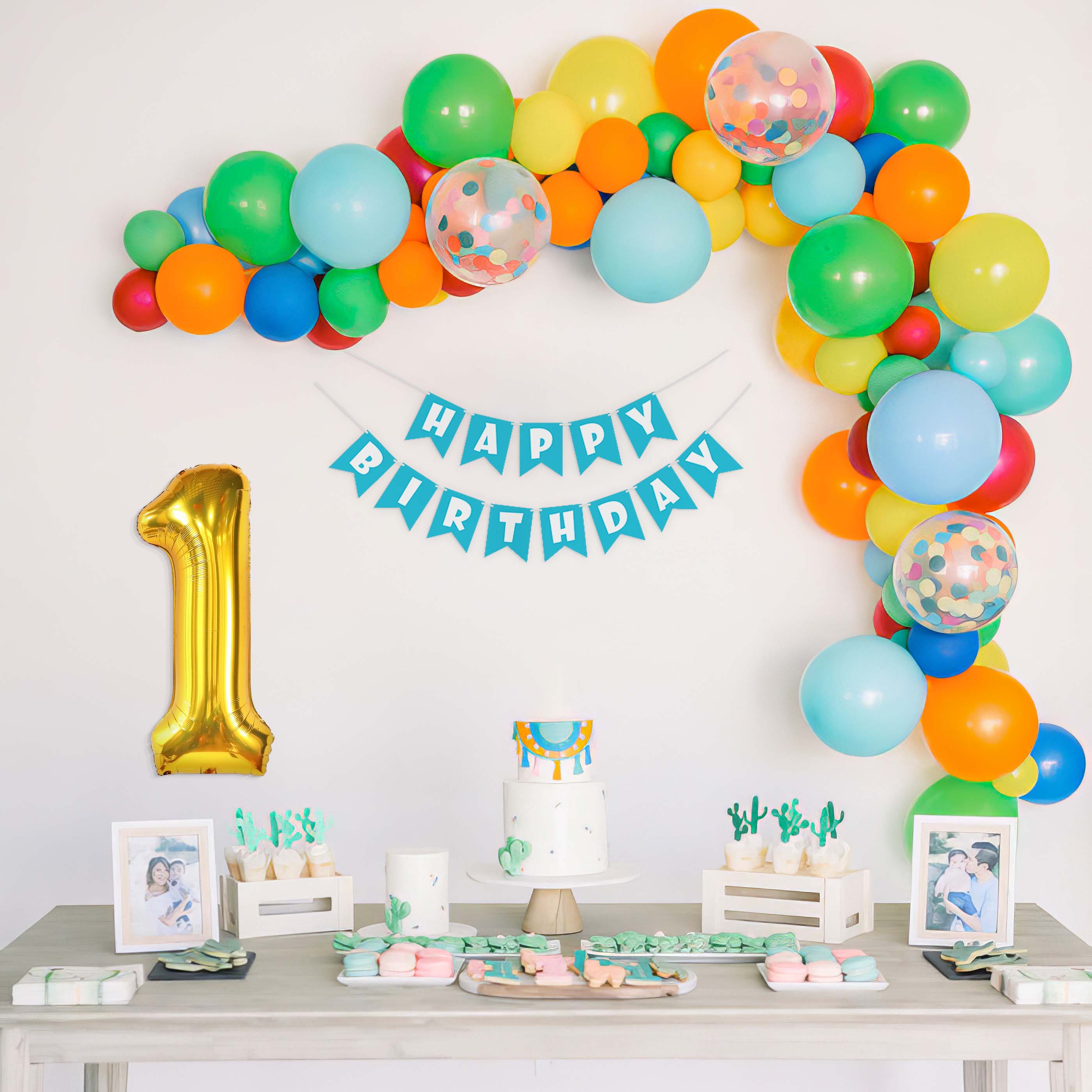 Multicolor 1st Birthday Decor DIY kit