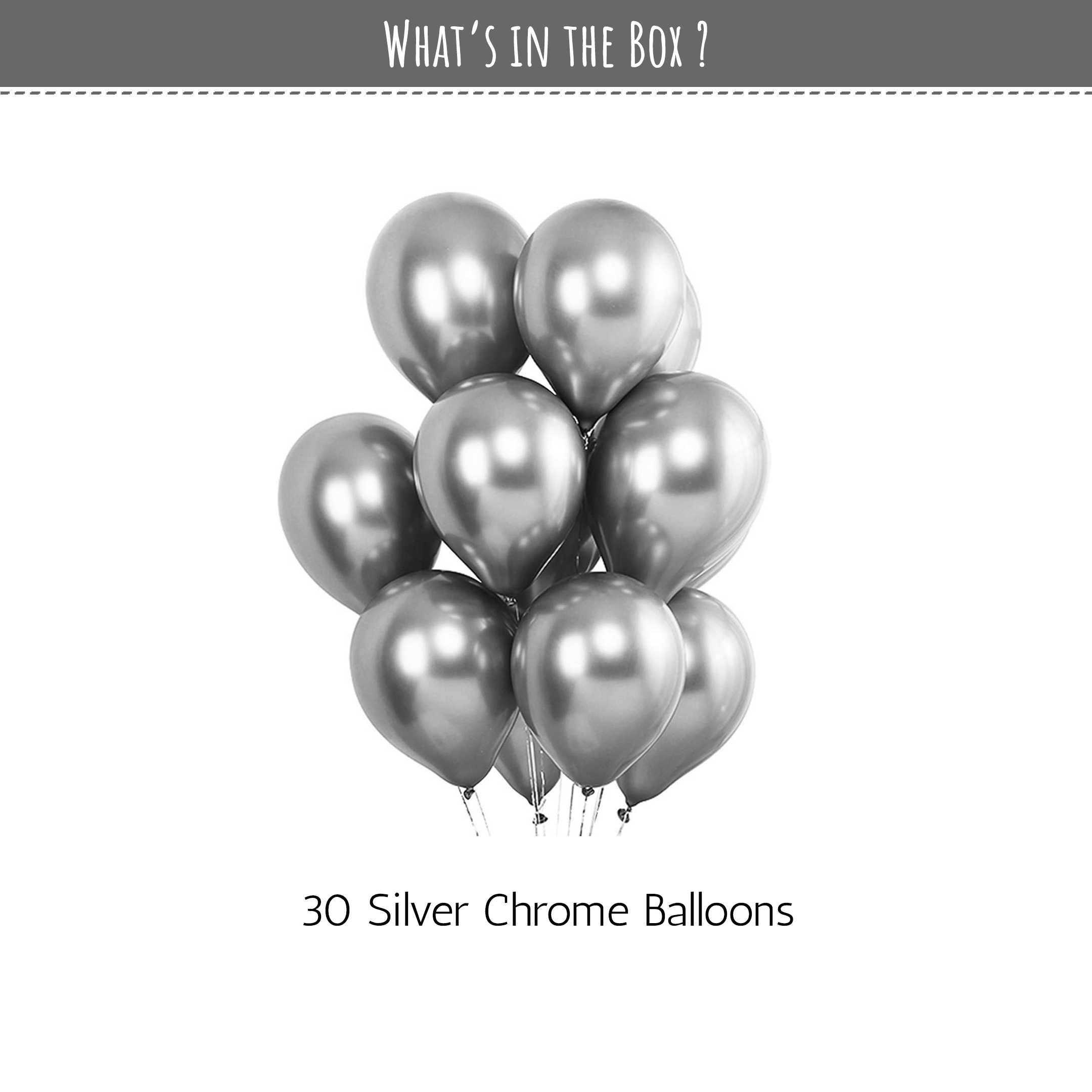 Silver Chrome Balloons party decoration for girls & Boys-30pcs