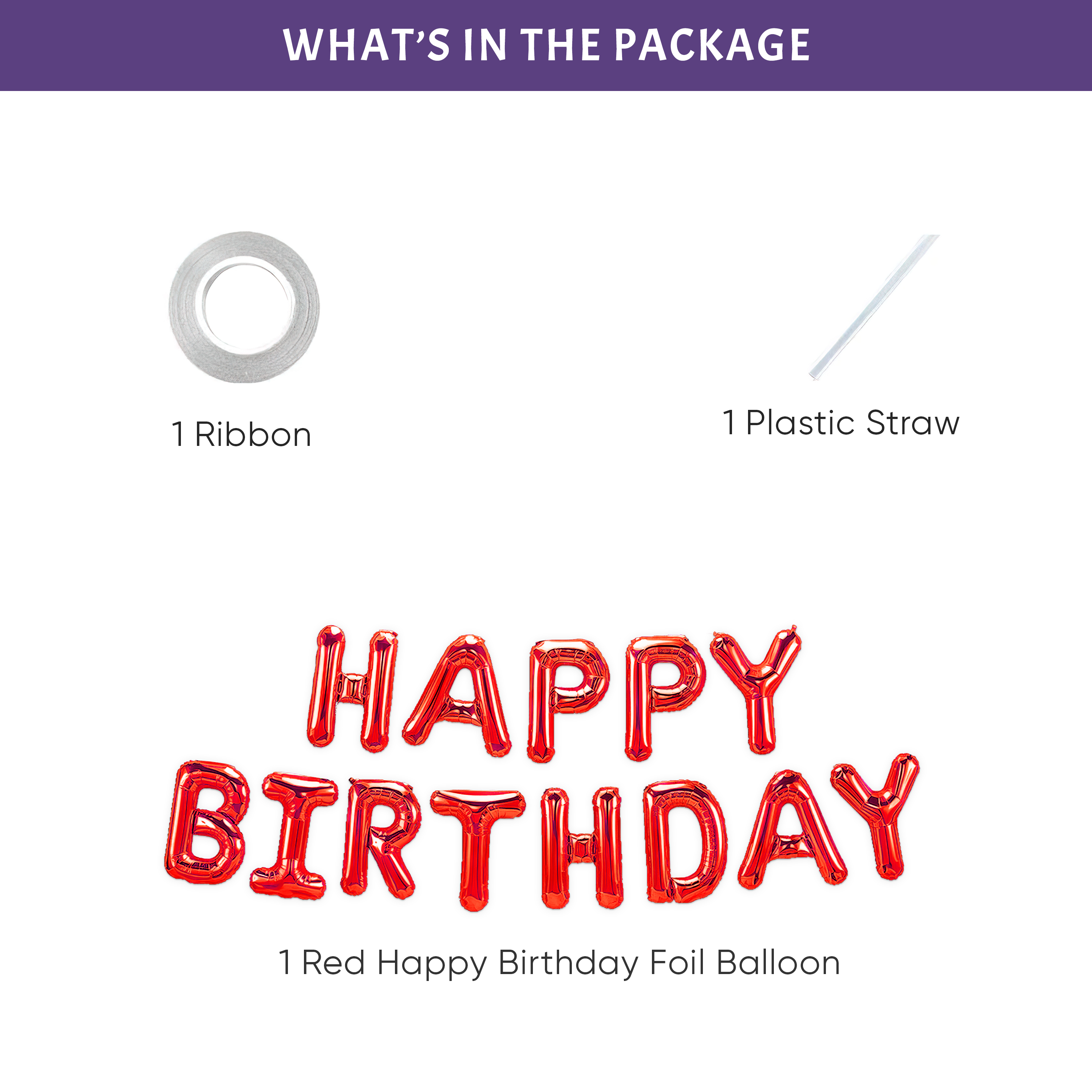 Red Foil Happy Birthday Banner