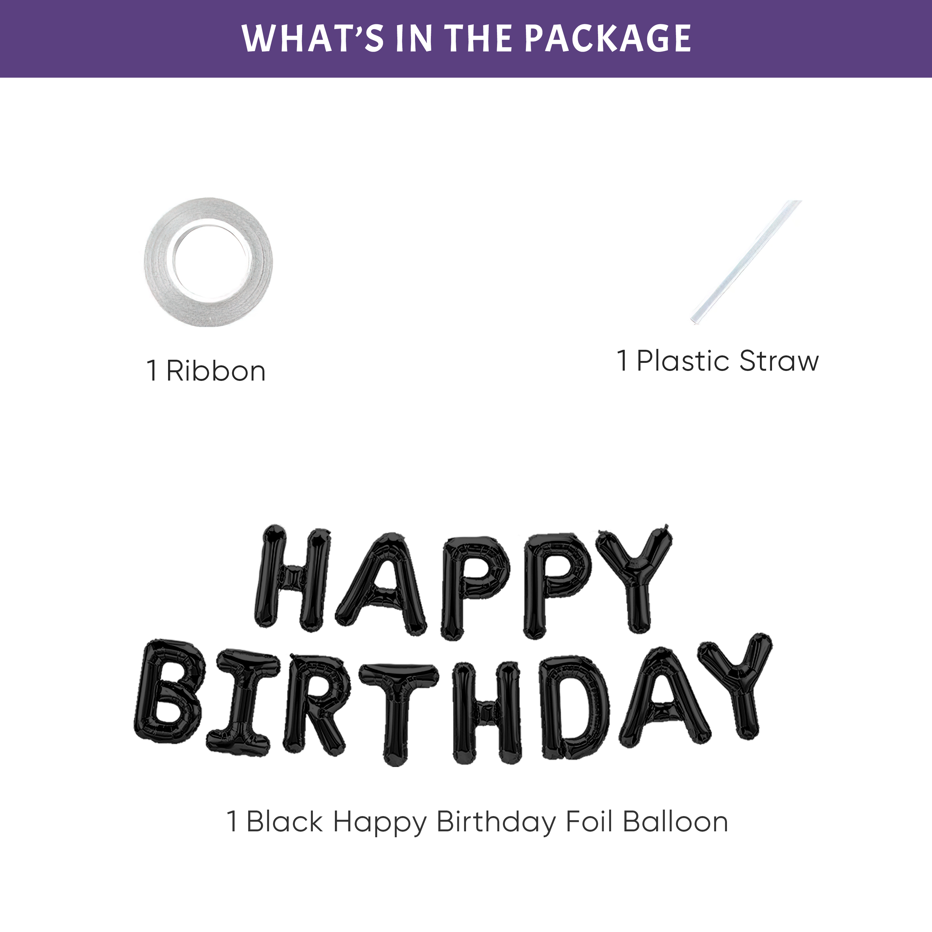 Black Happy Birthday Foil Banner