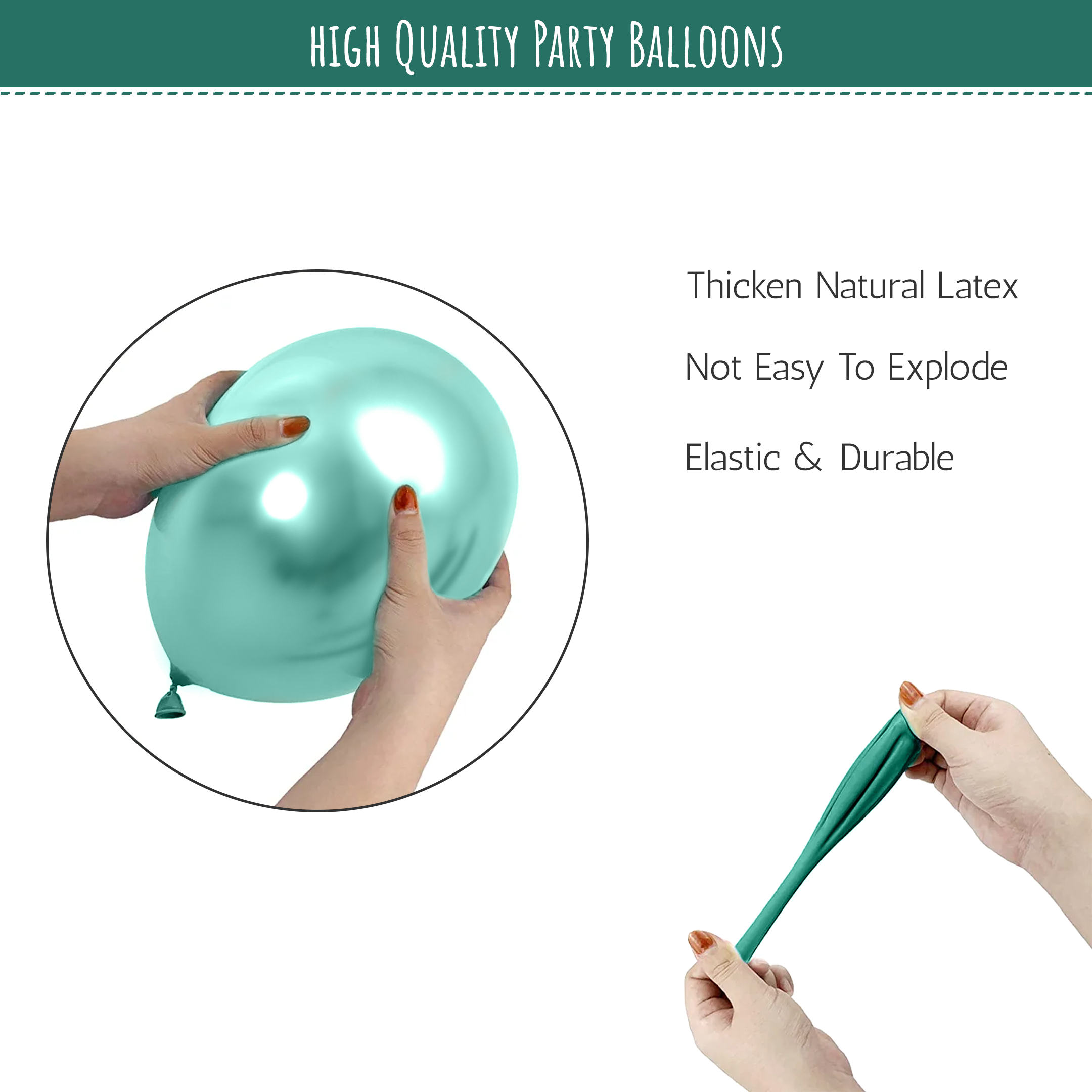 Green chrome party balloons for decoration