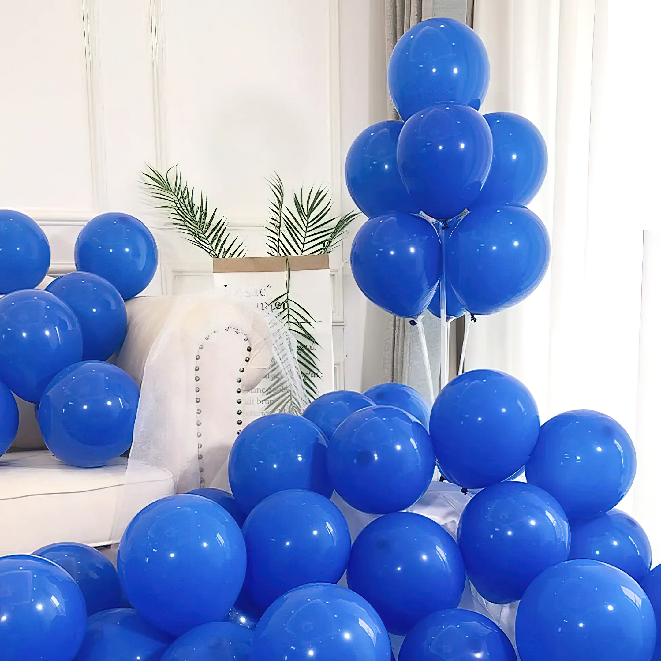 50 Metallic Blue Balloons