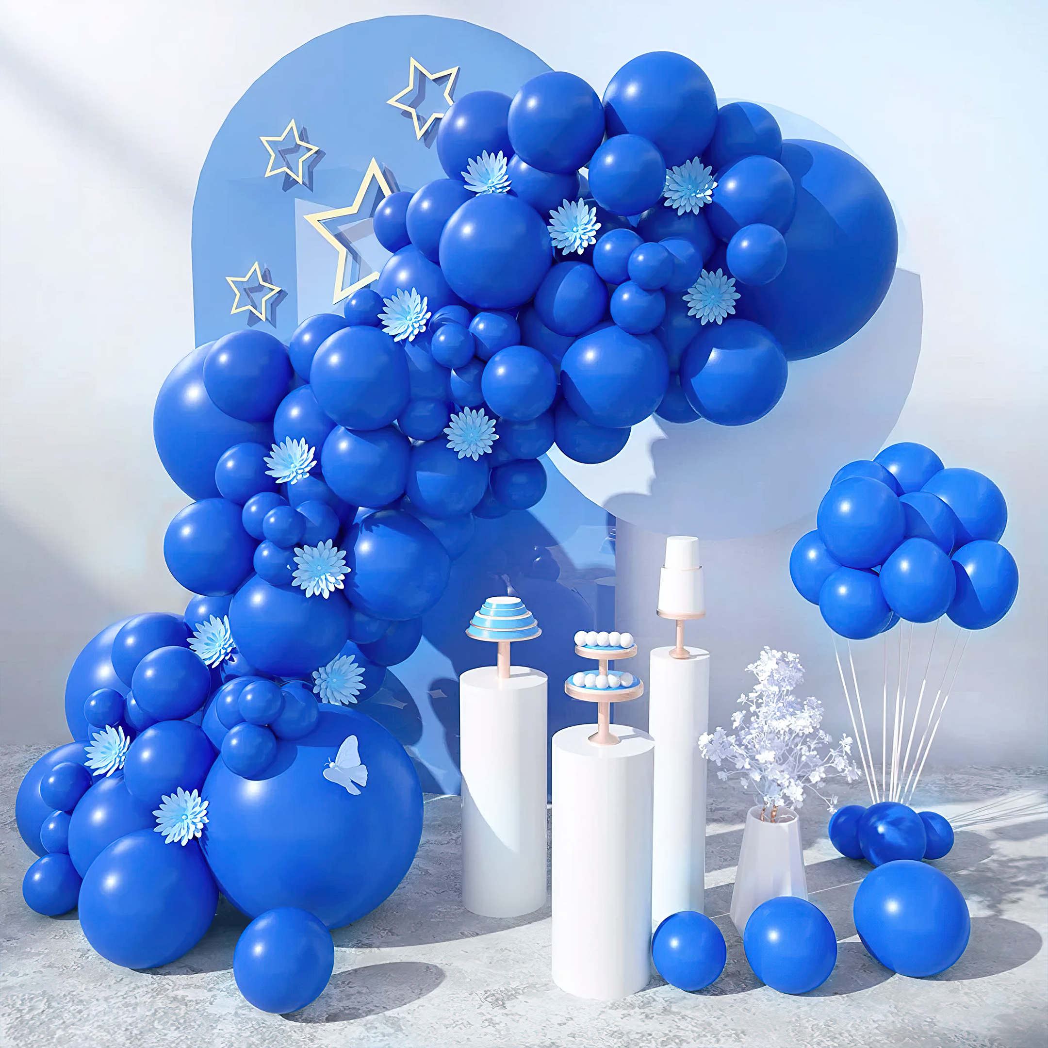 Blue metallic balloons for decoration (pack of 100pcs)