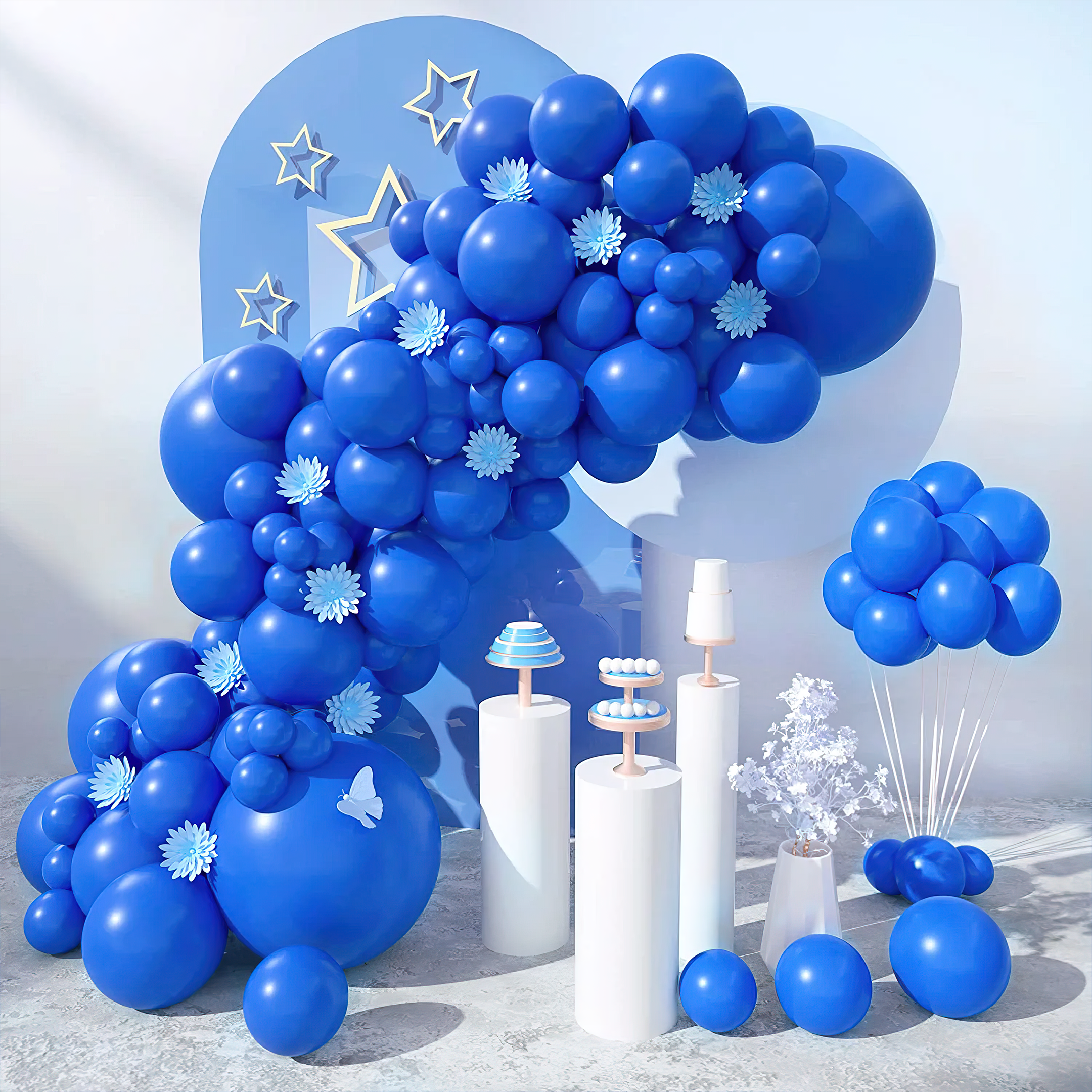 50 Metallic Blue Balloons