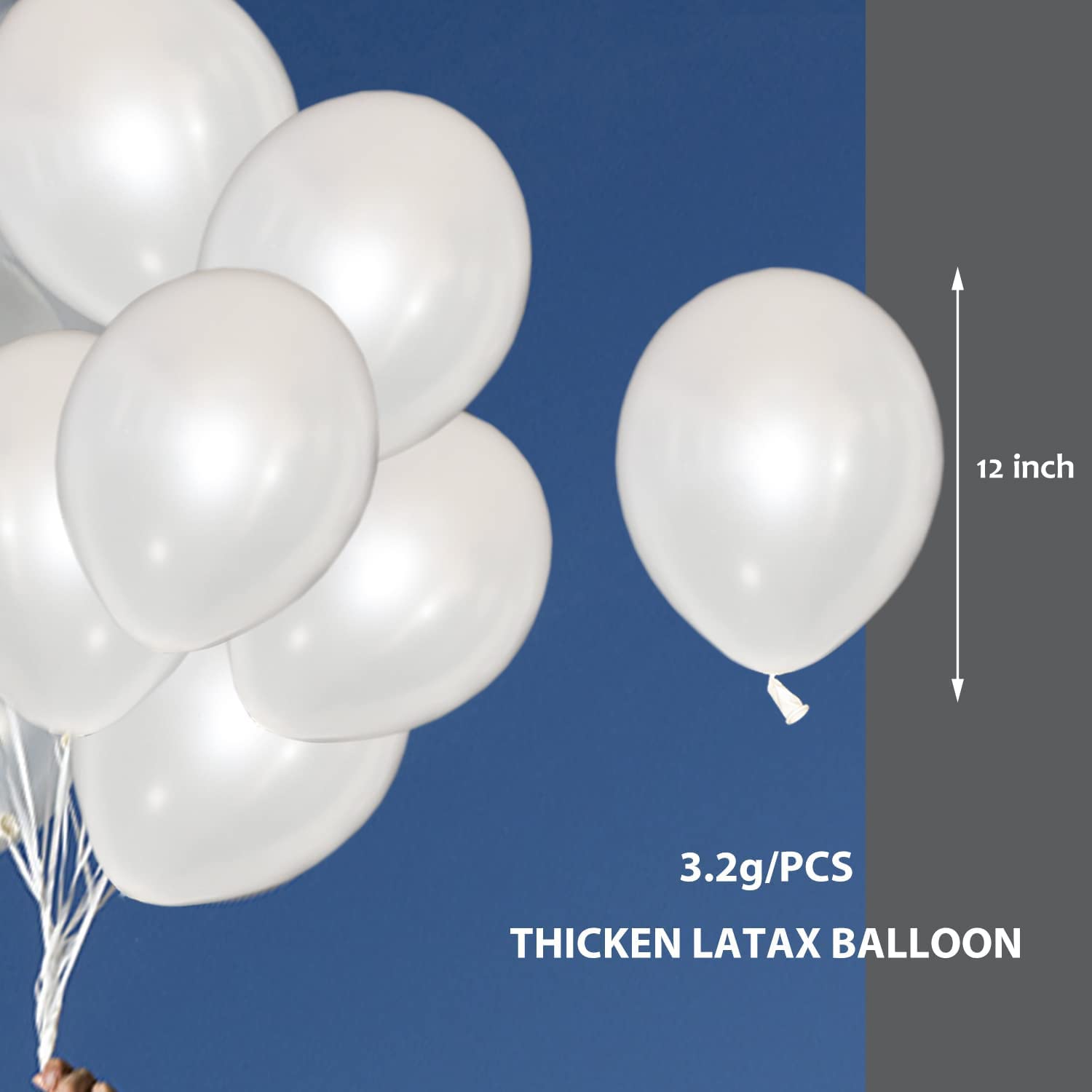Birthday White Metallic balloons for decoration-100 pcs