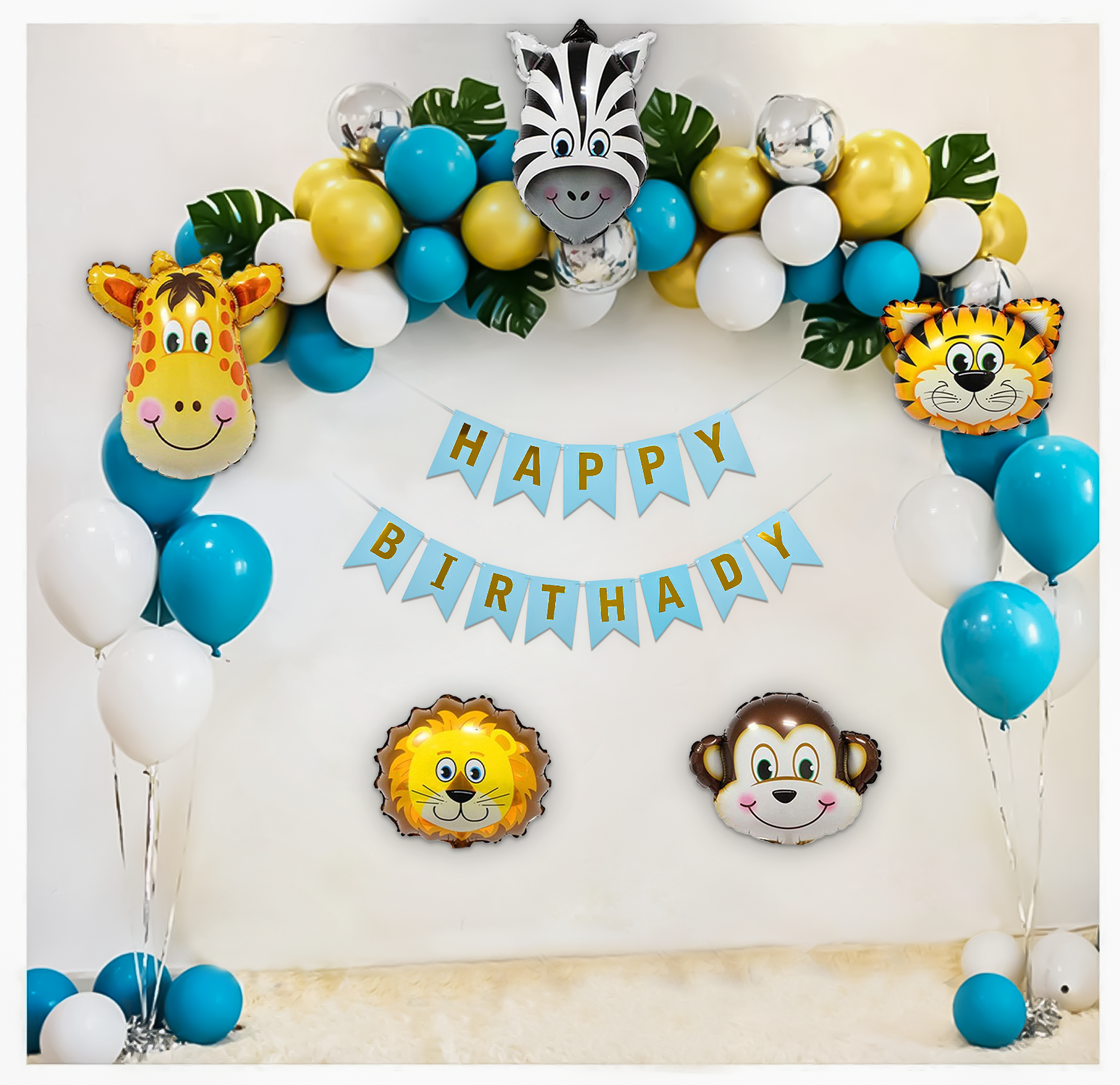 Animal Theme Foil Balloons decoration for kids pack of 5