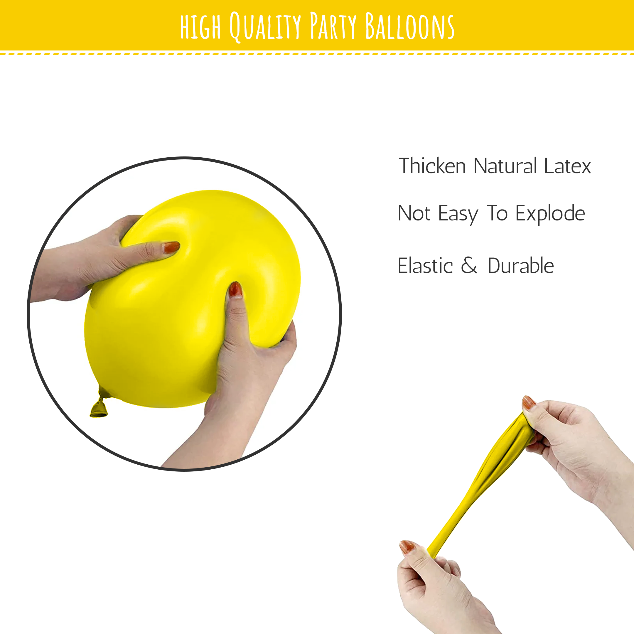 Yellow Metallic balloons for Party decoration-100pcs