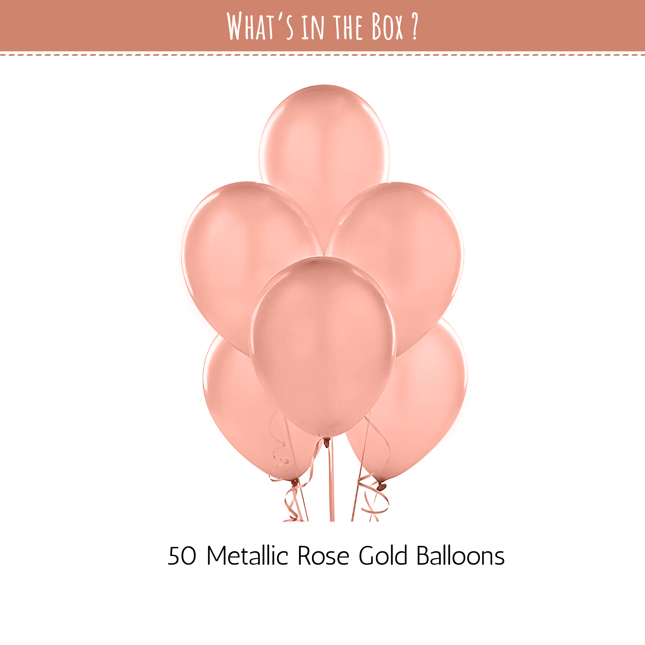 50 Metallic Rose Gold Balloons