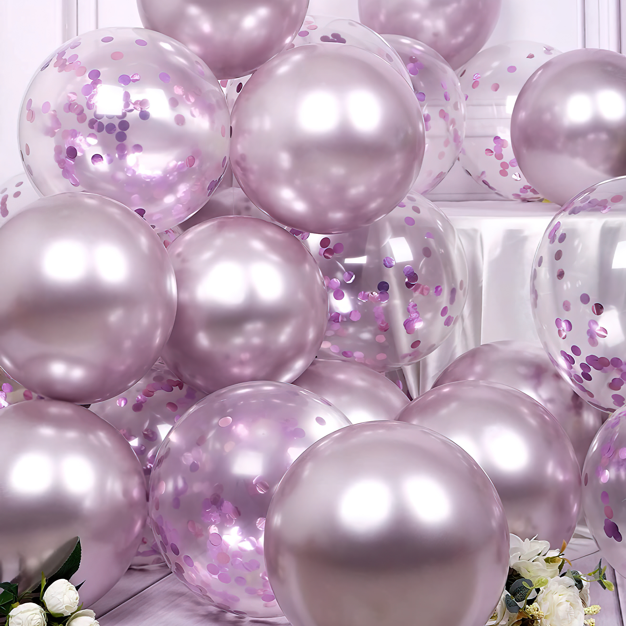Lavender Chrome Balloons party decoration for Girls