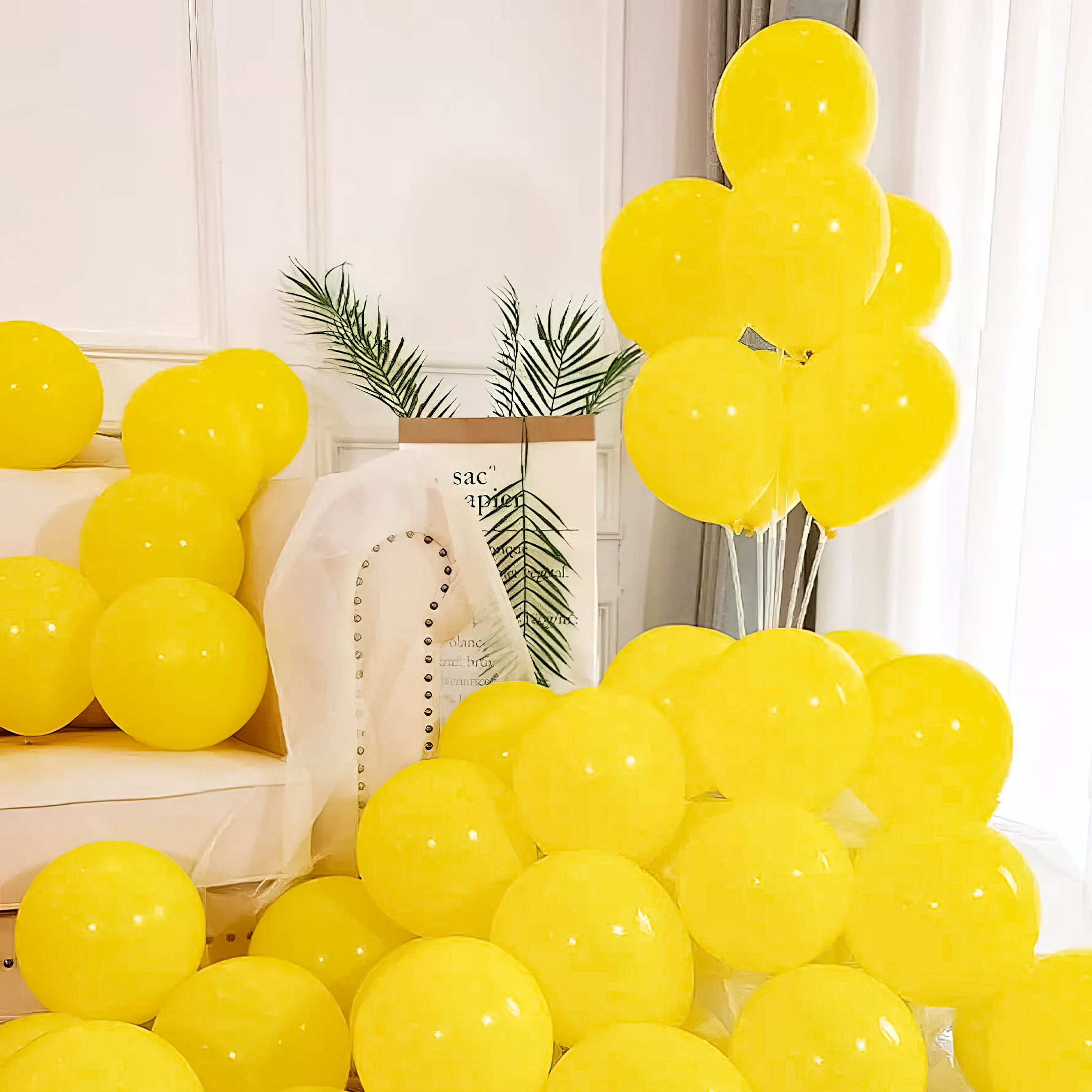 Yellow Metallic balloons for Party decoration-100pcs